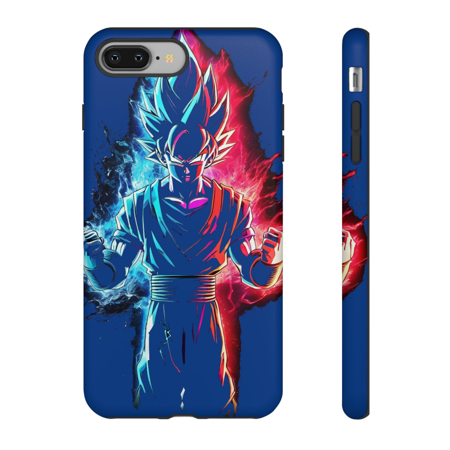 FANMADE Dragon Ball Z Goku Red/Blue Flame Phone Case [BLUE VERSION] (iPhone, Google Pixel, Samsung)