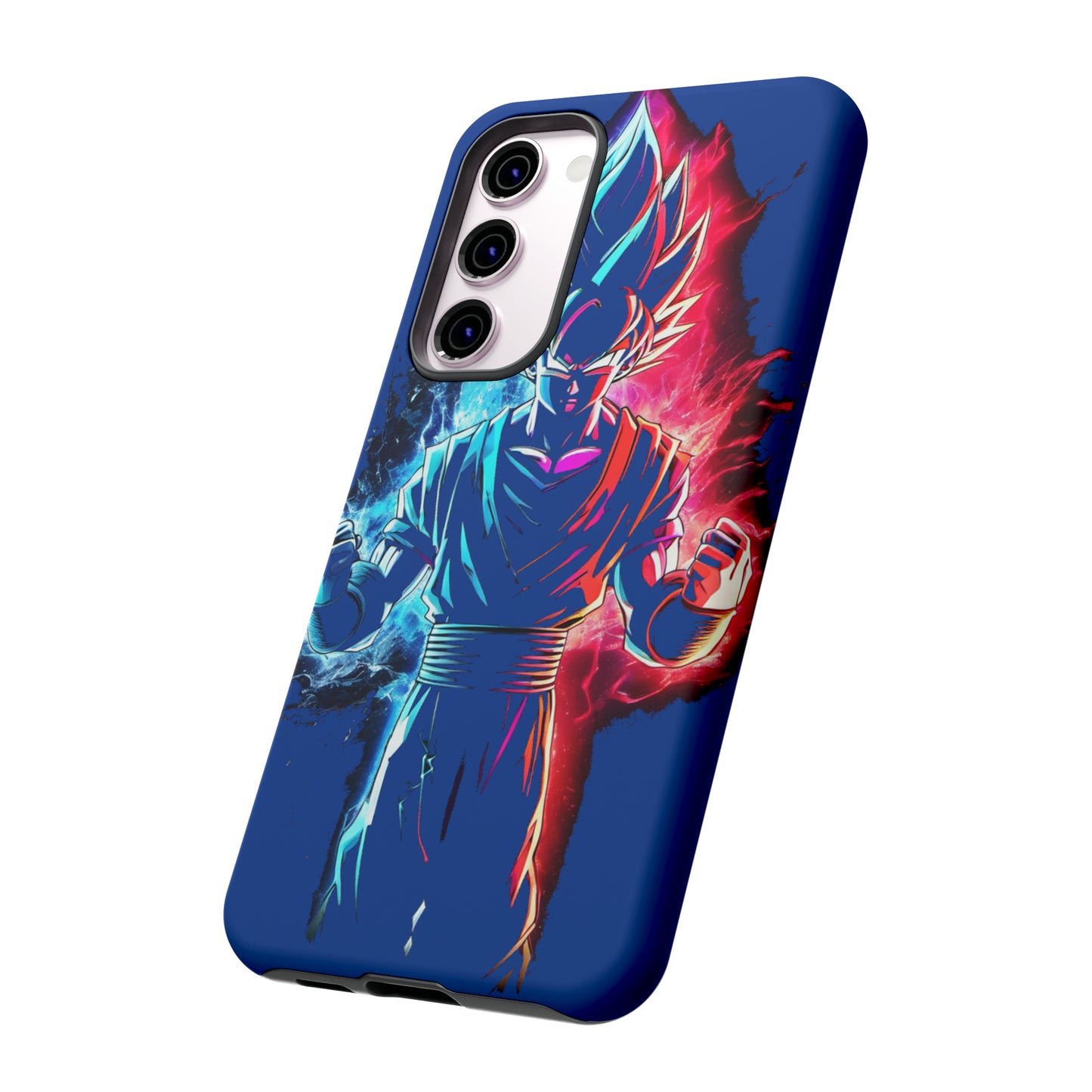 FANMADE Dragon Ball Z Goku Red/Blue Flame Phone Case [BLUE VERSION] (iPhone, Google Pixel, Samsung)