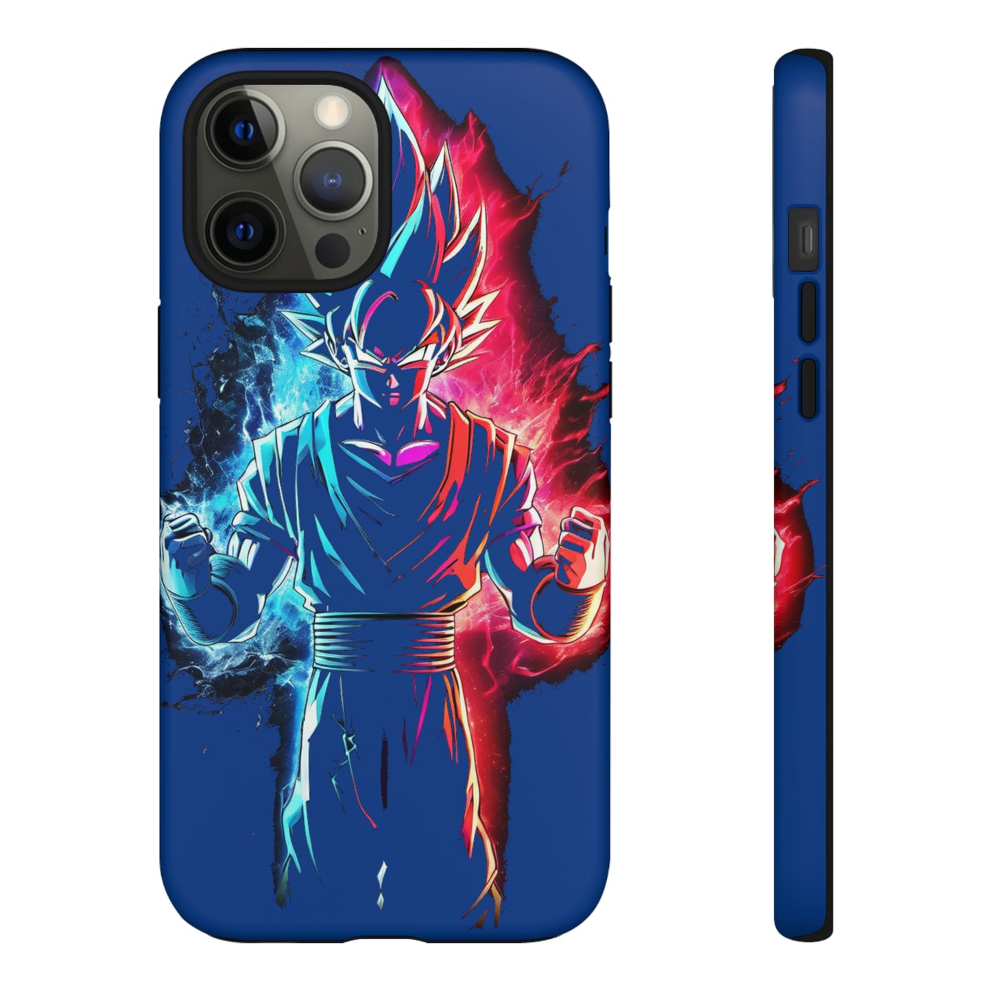 FANMADE Dragon Ball Z Goku Red/Blue Flame Phone Case [BLUE VERSION] (iPhone, Google Pixel, Samsung)