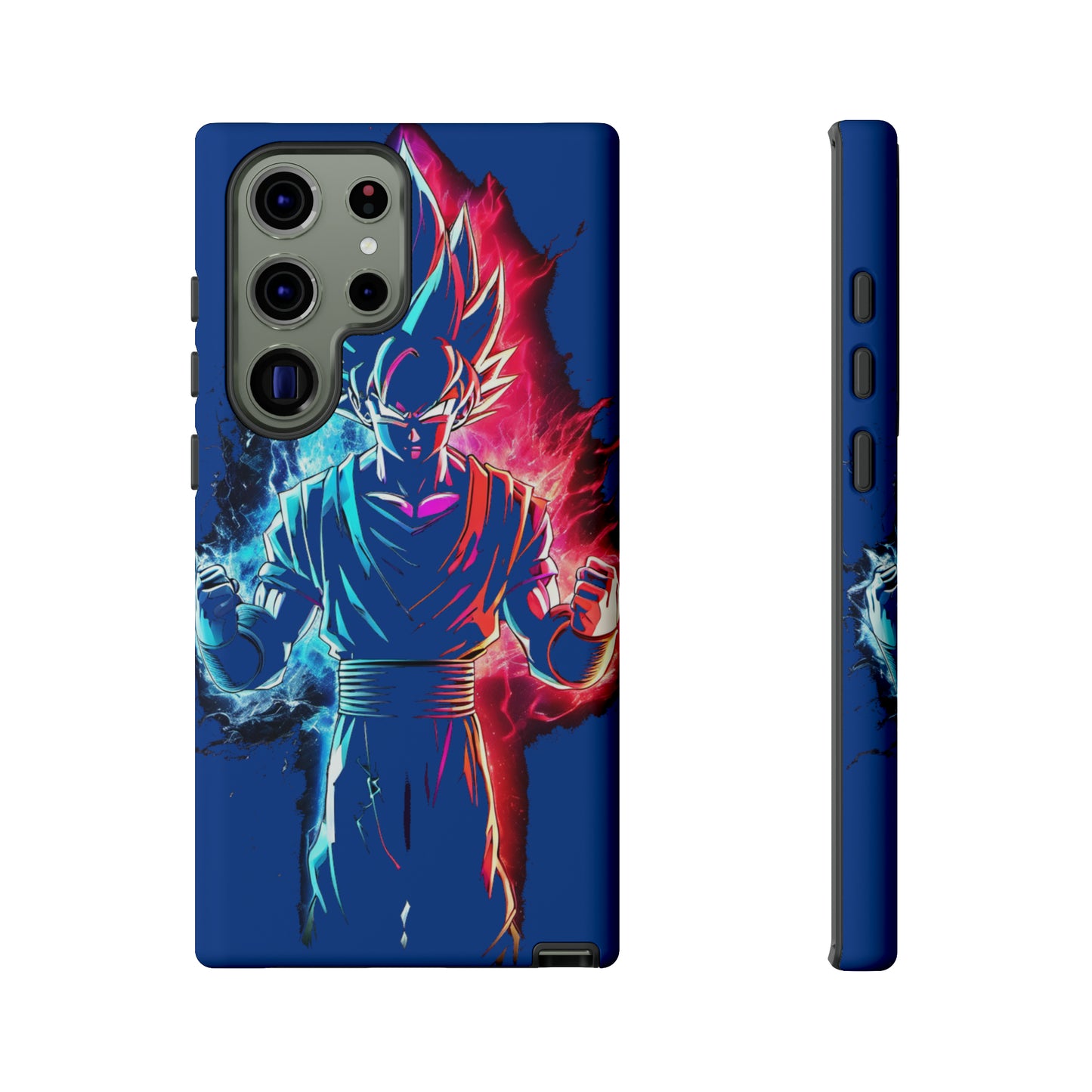 FANMADE Dragon Ball Z Goku Red/Blue Flame Phone Case [BLUE VERSION] (iPhone, Google Pixel, Samsung)