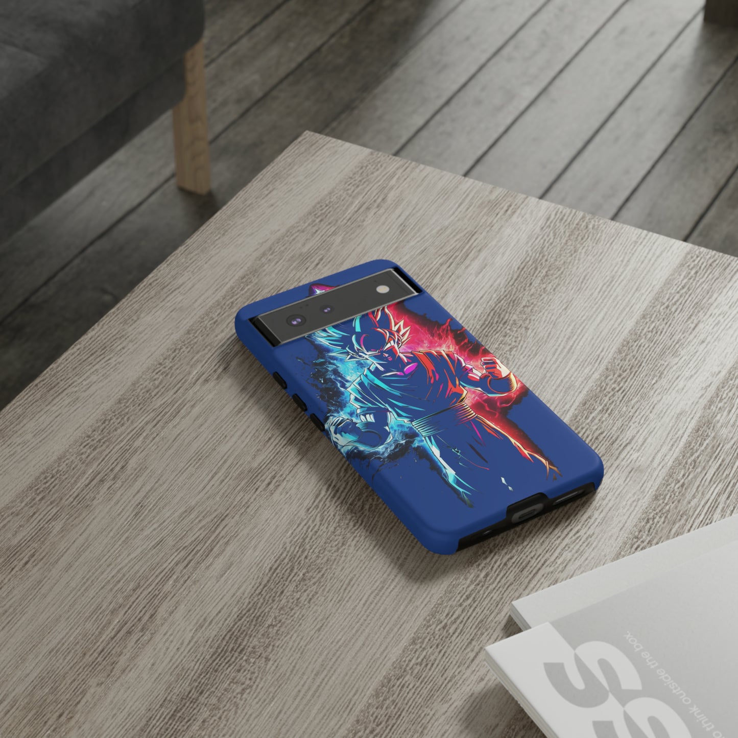 FANMADE Dragon Ball Z Goku Red/Blue Flame Phone Case [BLUE VERSION] (iPhone, Google Pixel, Samsung)