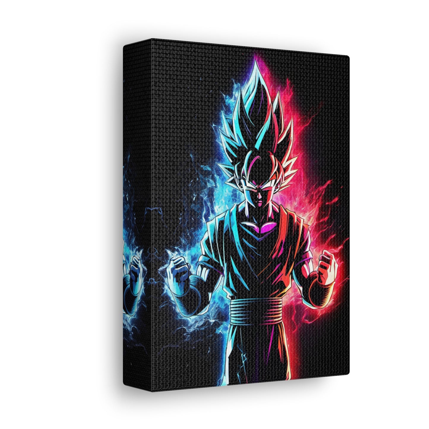 FANMADE Dragon Ball Z Goku Red/Blue Flame Canvas