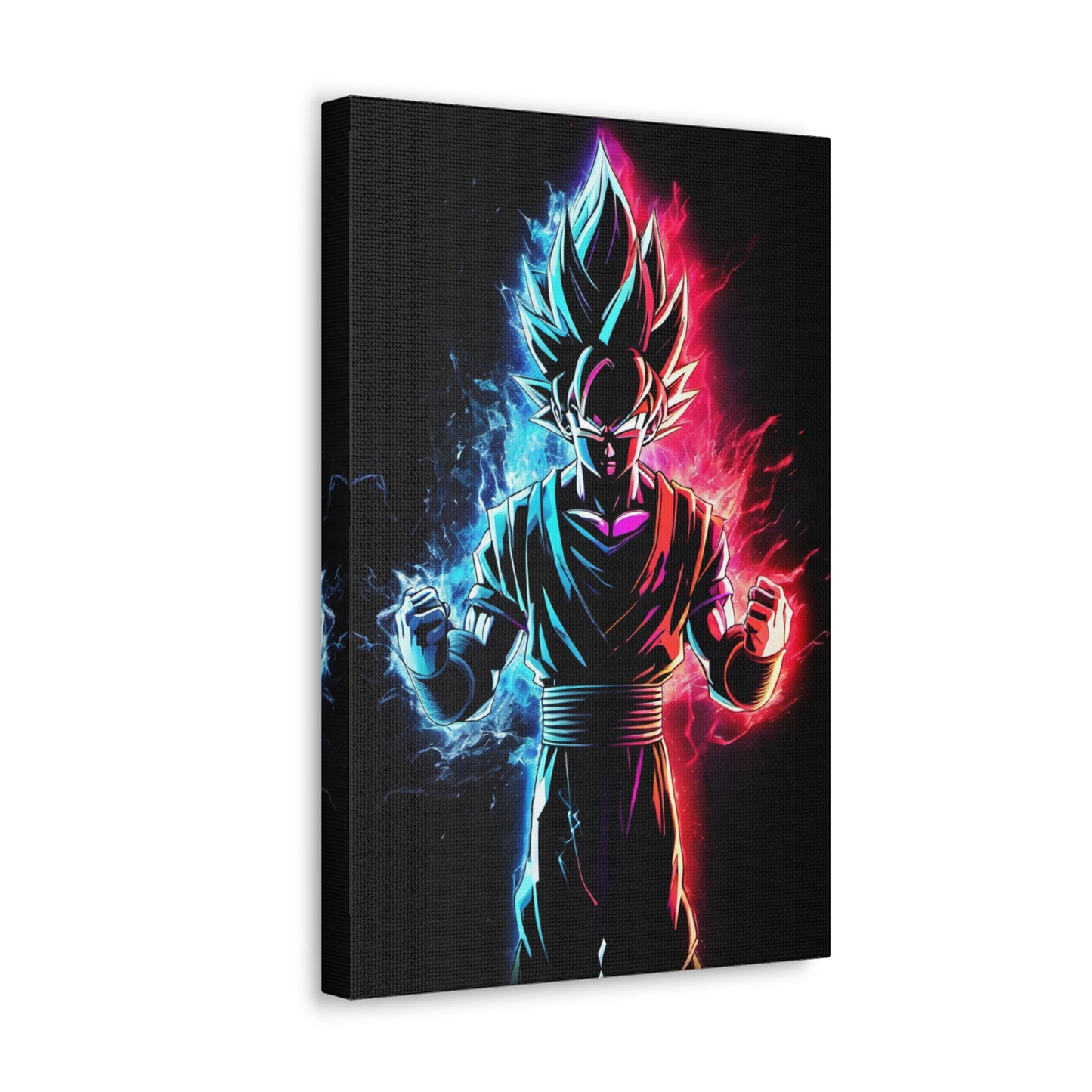 FANMADE Dragon Ball Z Goku Red/Blue Flame Canvas