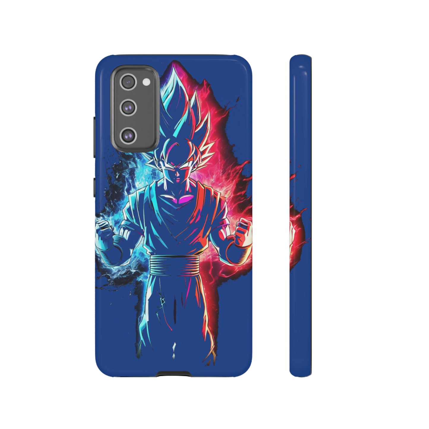 FANMADE Dragon Ball Z Goku Red/Blue Flame Phone Case [BLUE VERSION] (iPhone, Google Pixel, Samsung)