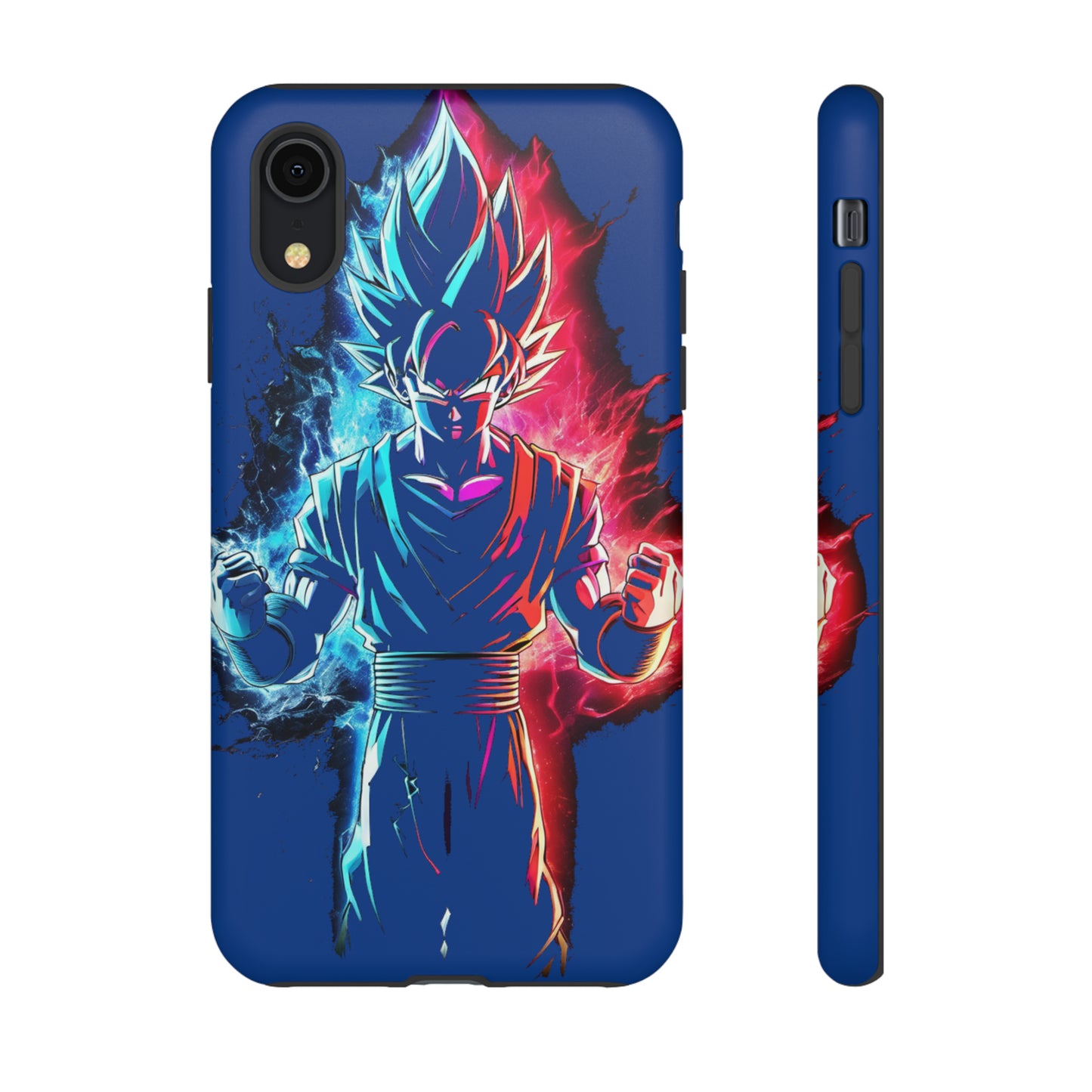 FANMADE Dragon Ball Z Goku Red/Blue Flame Phone Case [BLUE VERSION] (iPhone, Google Pixel, Samsung)