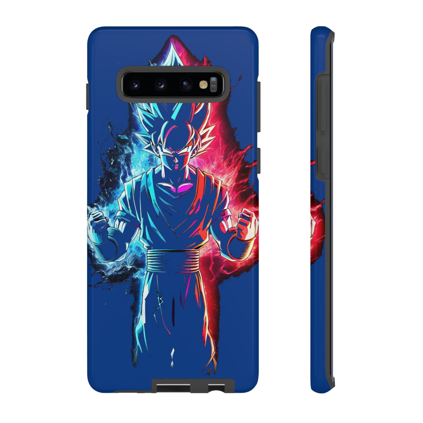 FANMADE Dragon Ball Z Goku Red/Blue Flame Phone Case [BLUE VERSION] (iPhone, Google Pixel, Samsung)