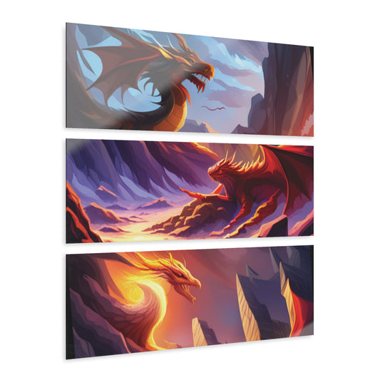 Fiery Dragon Collection Acrylic Prints (Triptych)