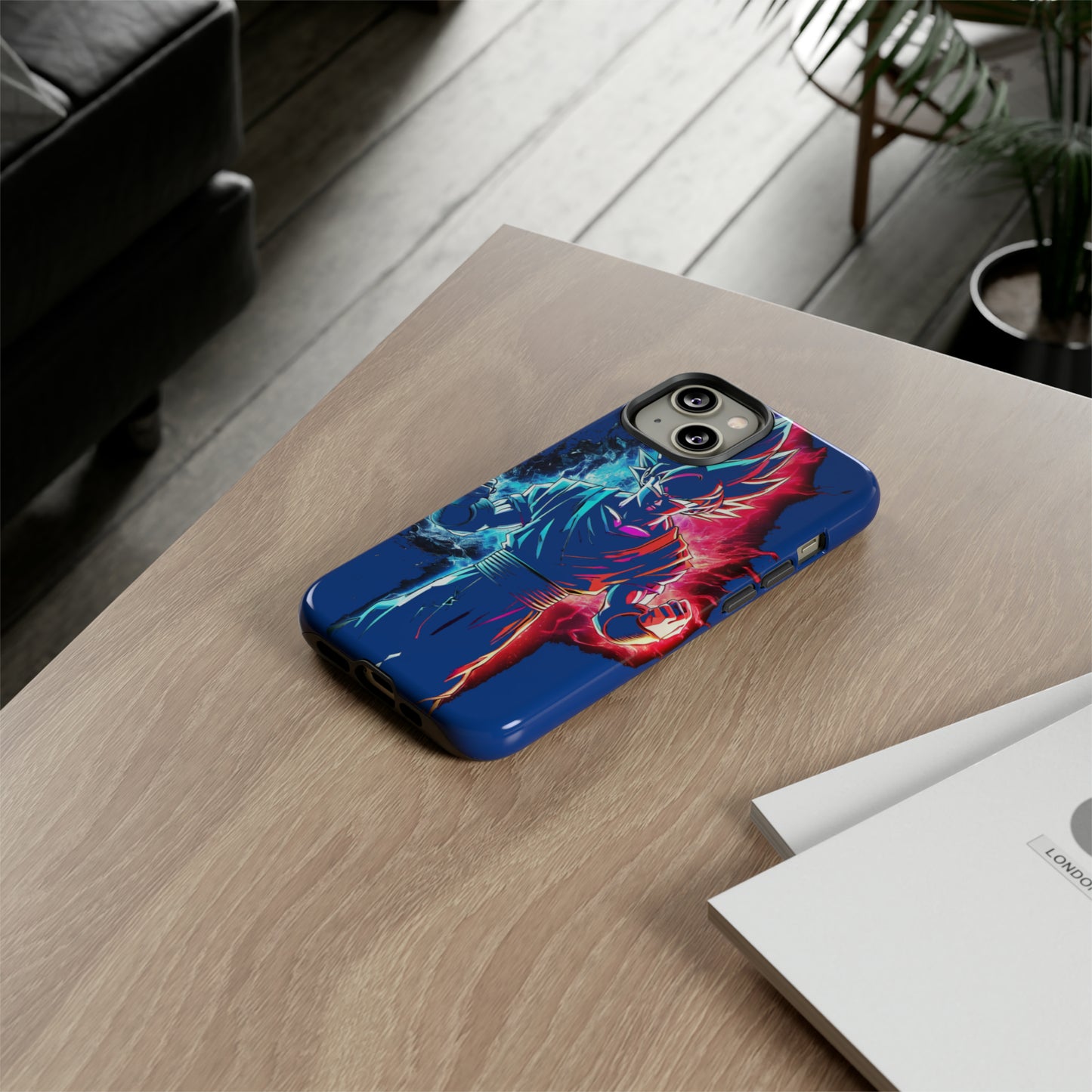 FANMADE Dragon Ball Z Goku Red/Blue Flame Phone Case [BLUE VERSION] (iPhone, Google Pixel, Samsung)