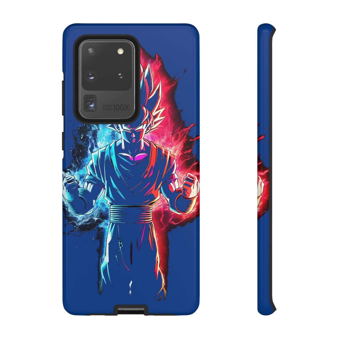 FANMADE Dragon Ball Z Goku Red/Blue Flame Phone Case [BLUE VERSION] (iPhone, Google Pixel, Samsung)