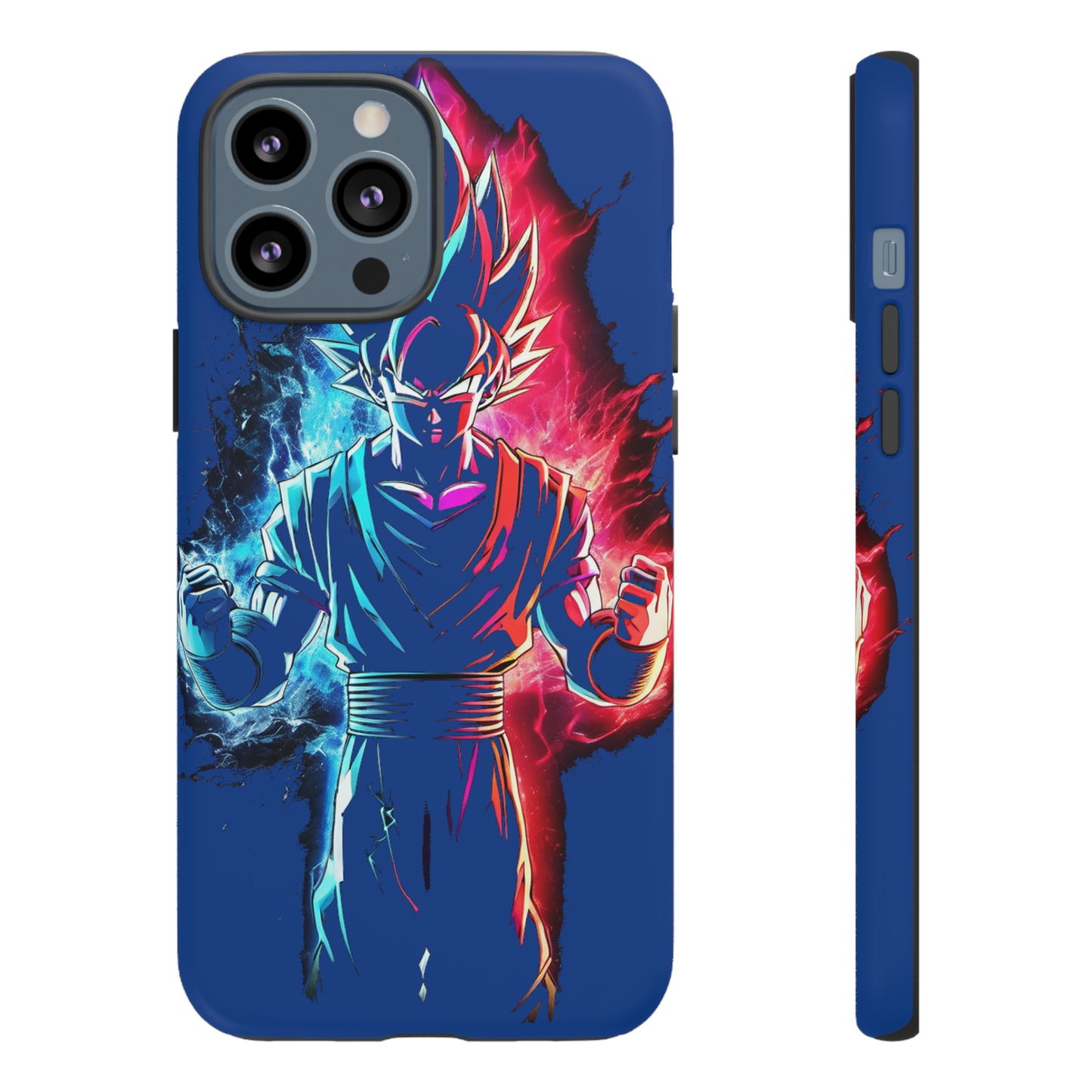 FANMADE Dragon Ball Z Goku Red/Blue Flame Phone Case [BLUE VERSION] (iPhone, Google Pixel, Samsung)