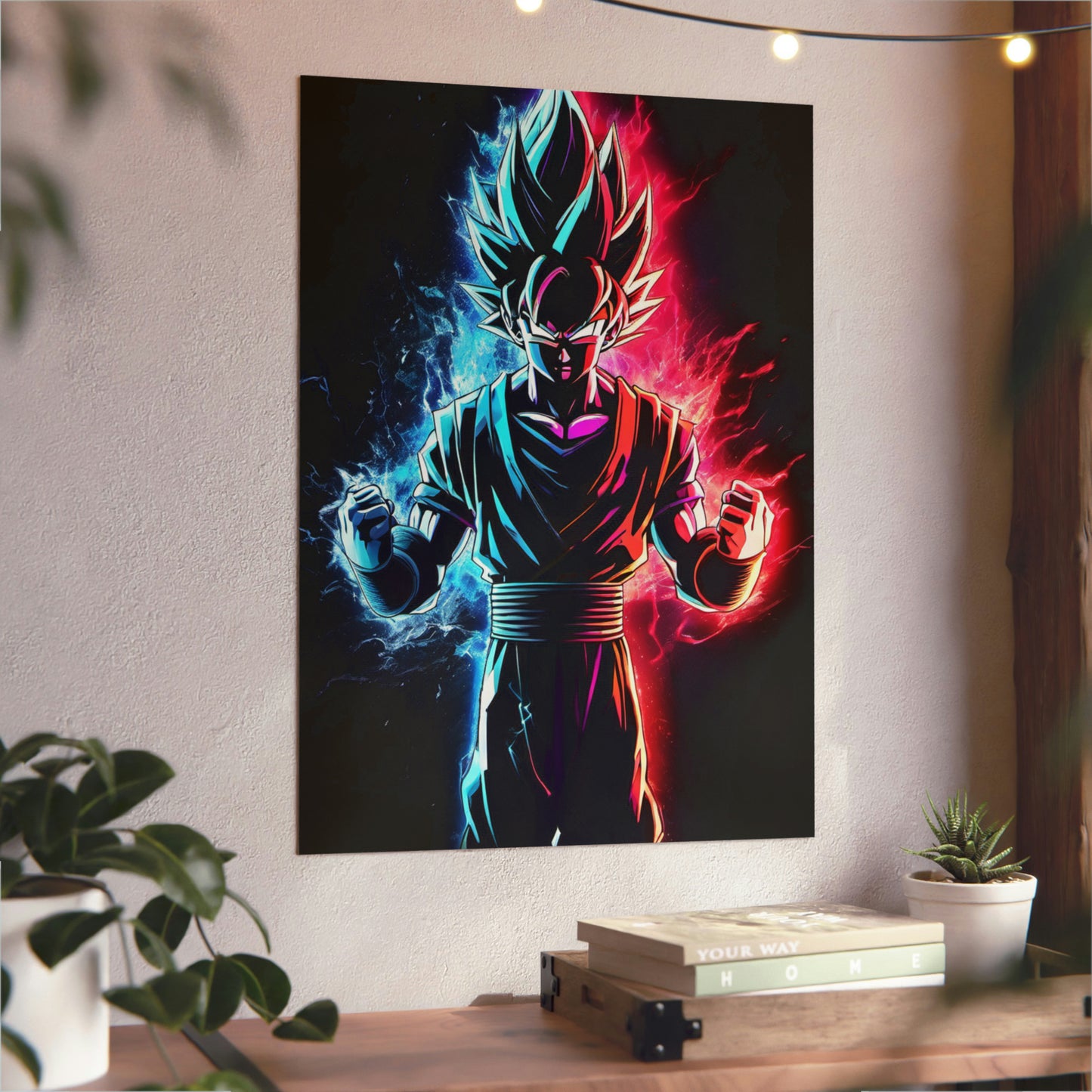 FANMADE Dragon Ball Z Goku Red/Blue Flame Aluminum Composite Panel