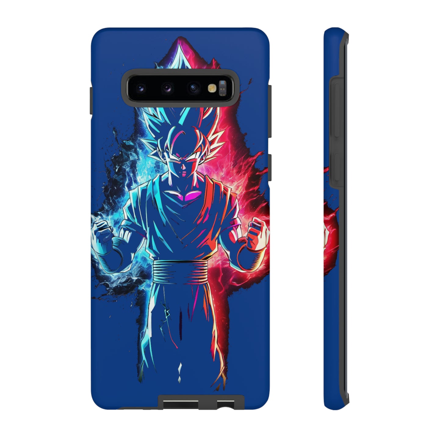 FANMADE Dragon Ball Z Goku Red/Blue Flame Phone Case [BLUE VERSION] (iPhone, Google Pixel, Samsung)