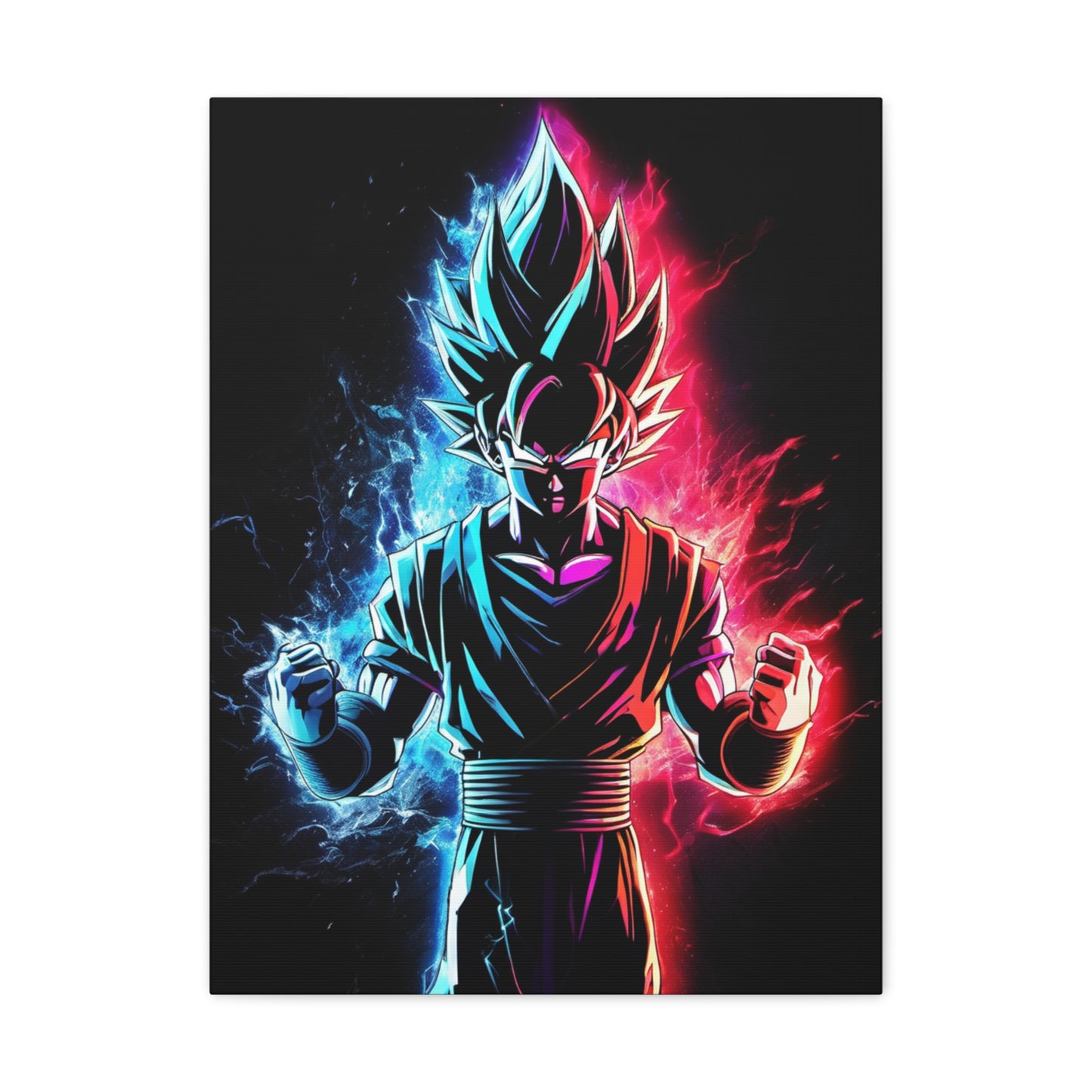 FANMADE Dragon Ball Z Goku Red/Blue Flame Canvas