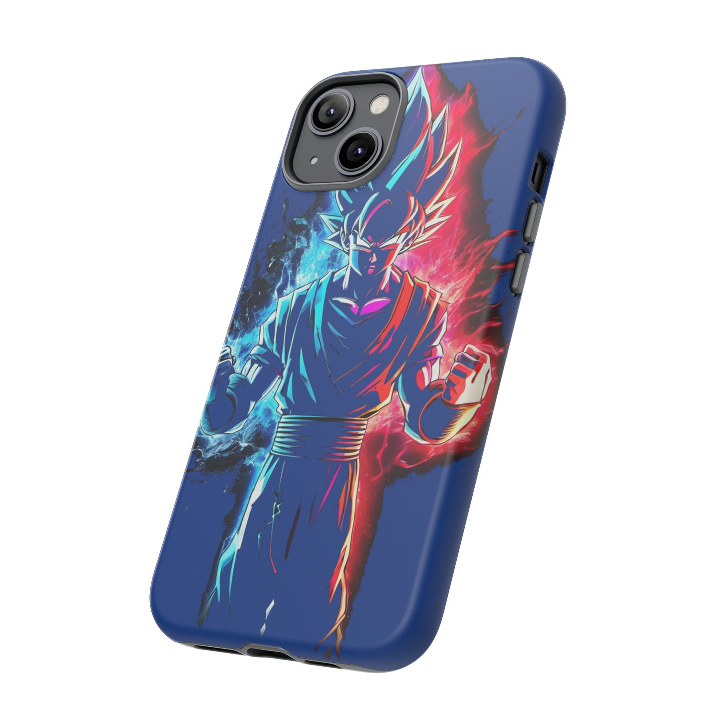 FANMADE Dragon Ball Z Goku Red/Blue Flame Phone Case [BLUE VERSION] (iPhone, Google Pixel, Samsung)