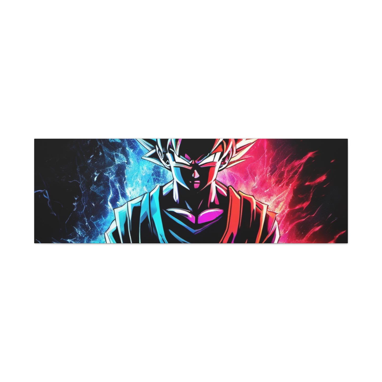 FANMADE Dragon Ball Z Goku Red/Blue Flame Canvas