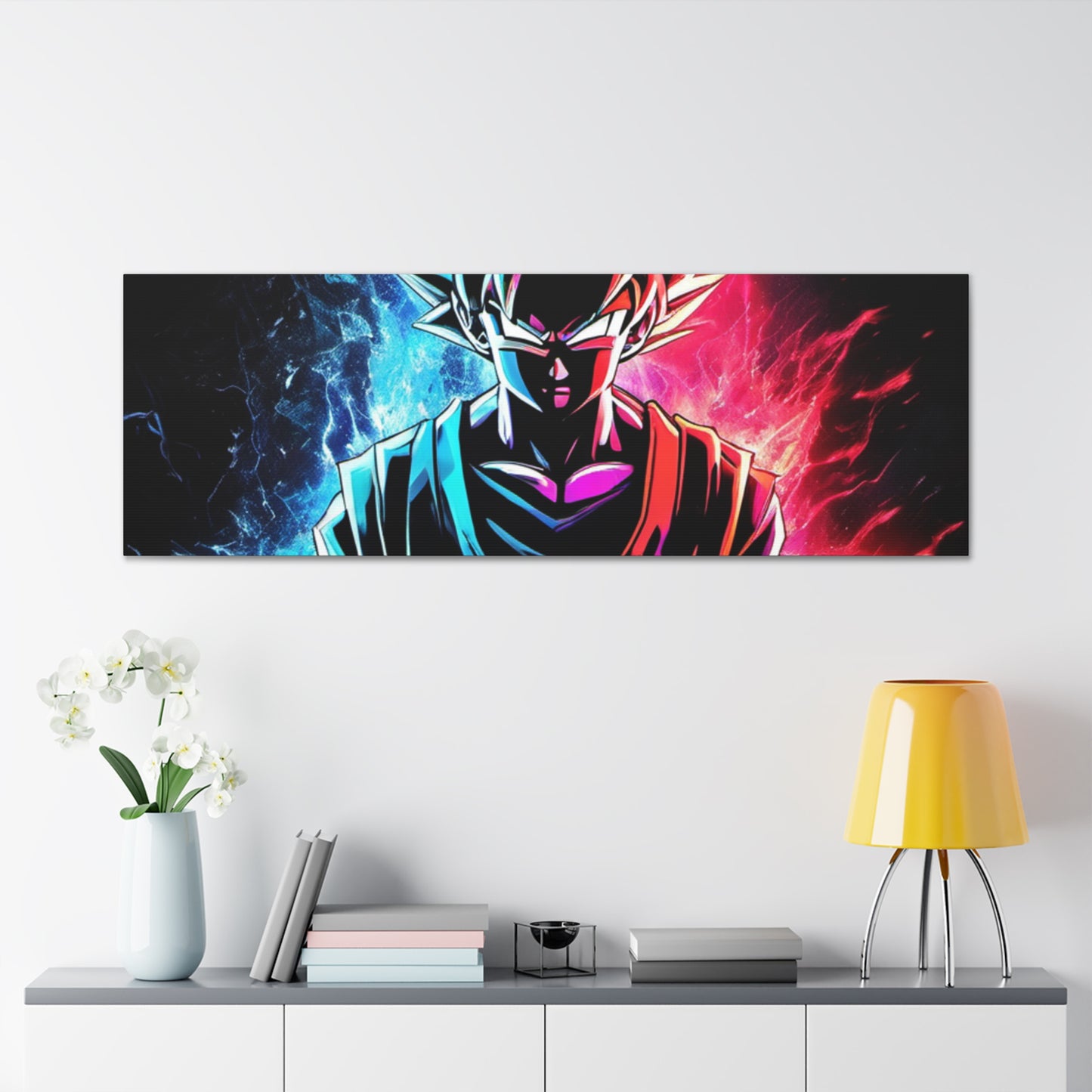 FANMADE Dragon Ball Z Goku Red/Blue Flame Canvas