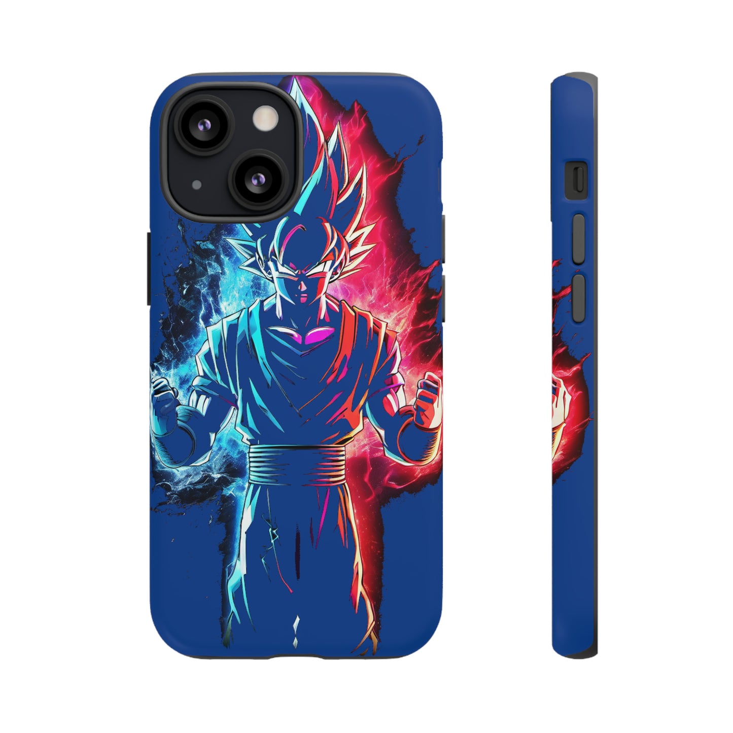 FANMADE Dragon Ball Z Goku Red/Blue Flame Phone Case [BLUE VERSION] (iPhone, Google Pixel, Samsung)