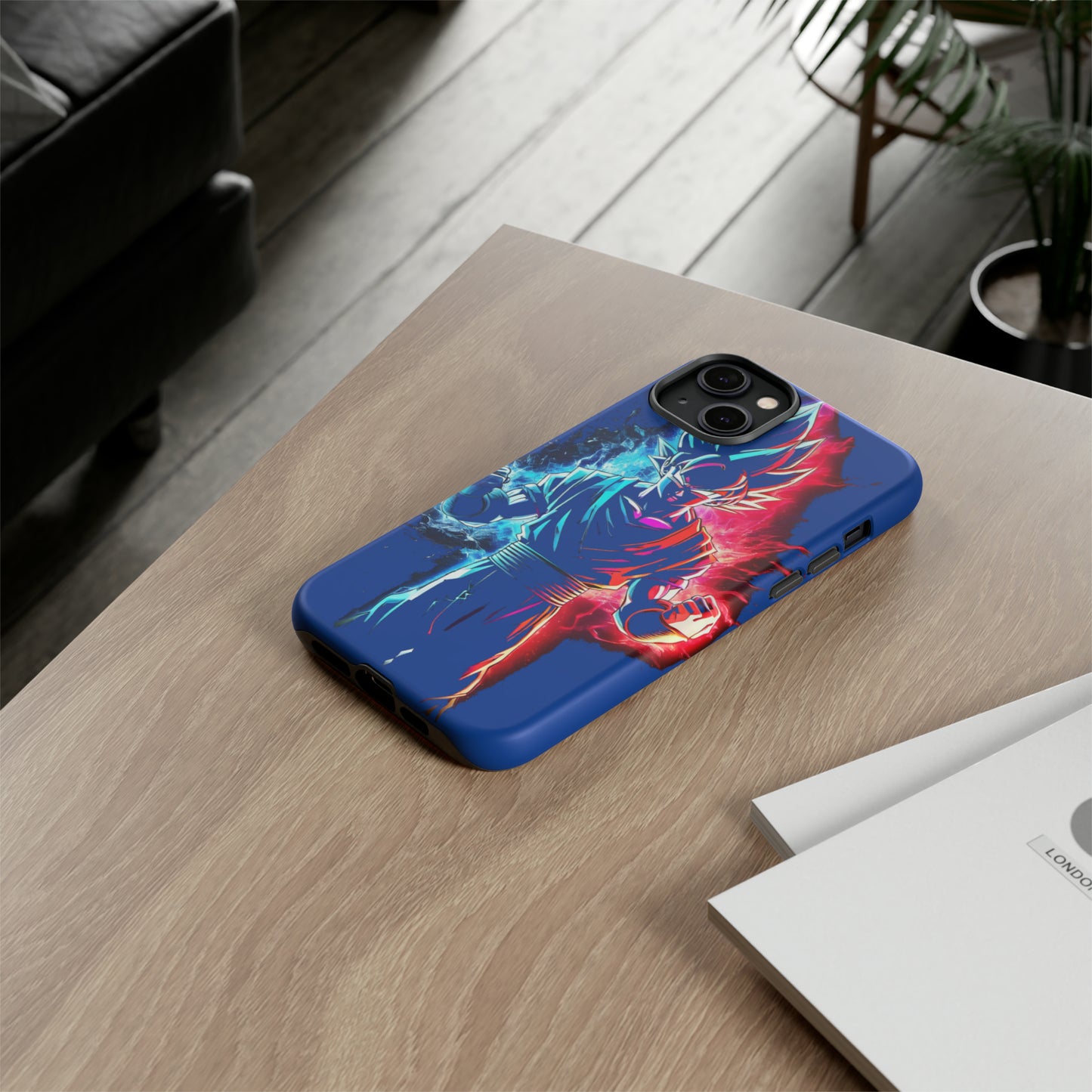 FANMADE Dragon Ball Z Goku Red/Blue Flame Phone Case [BLUE VERSION] (iPhone, Google Pixel, Samsung)