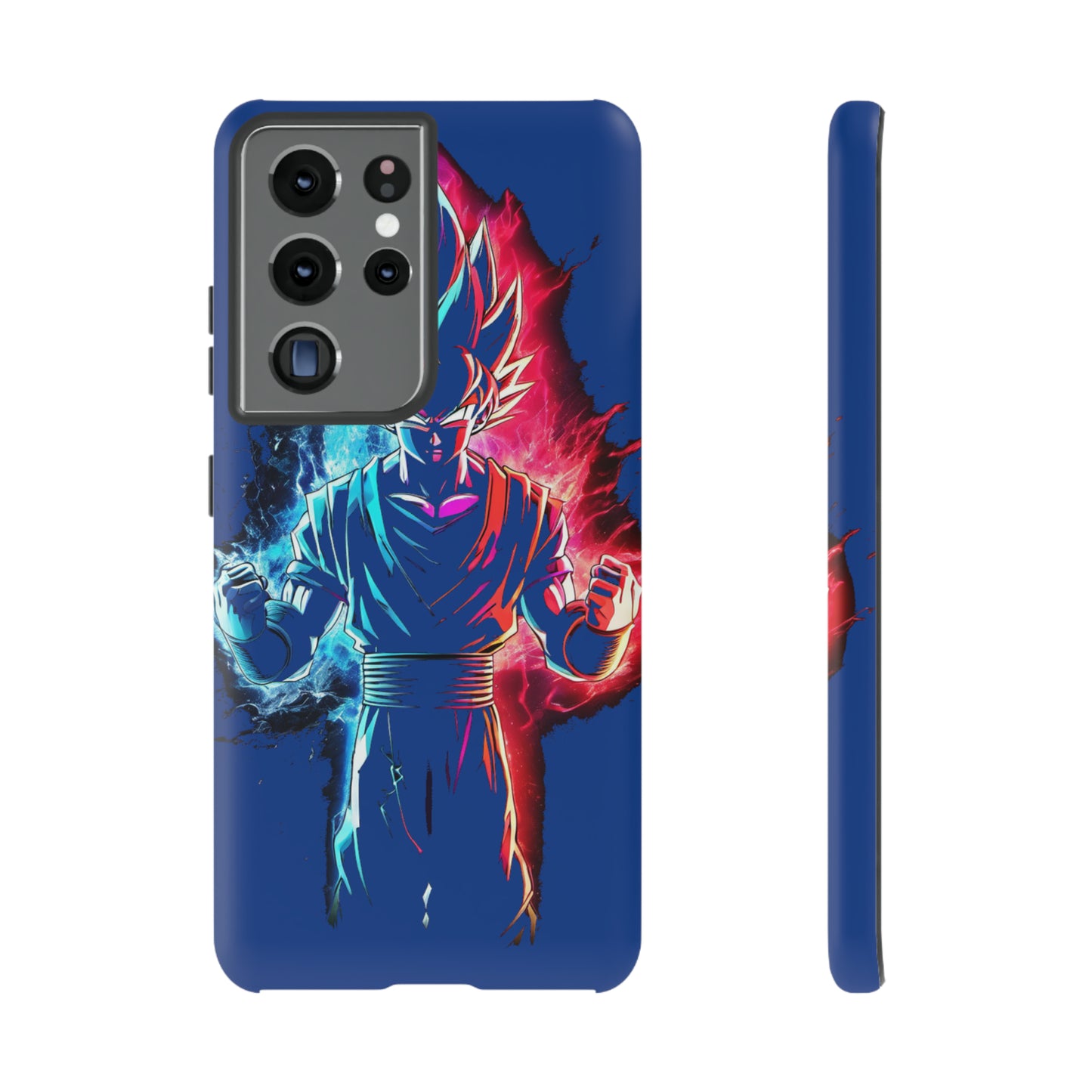 FANMADE Dragon Ball Z Goku Red/Blue Flame Phone Case [BLUE VERSION] (iPhone, Google Pixel, Samsung)