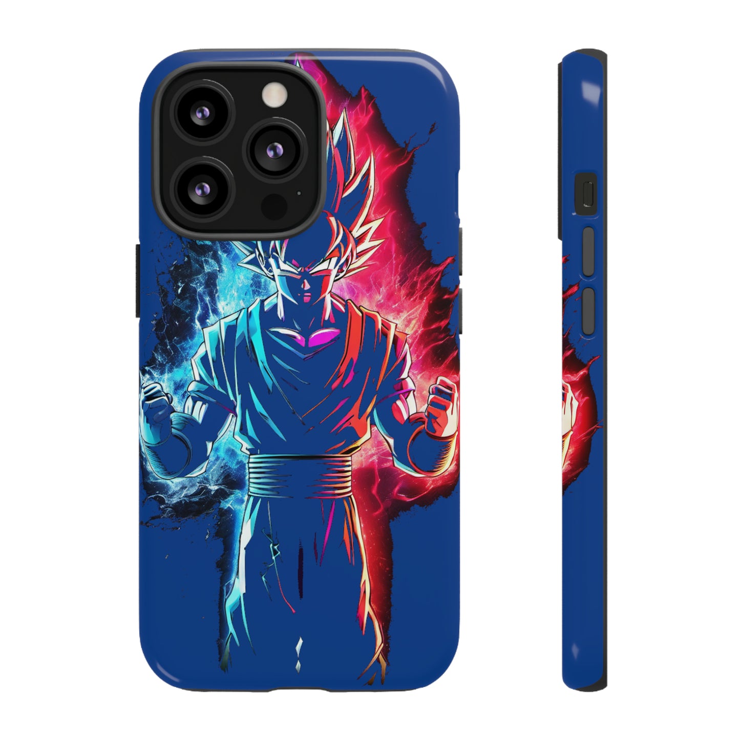 FANMADE Dragon Ball Z Goku Red/Blue Flame Phone Case [BLUE VERSION] (iPhone, Google Pixel, Samsung)