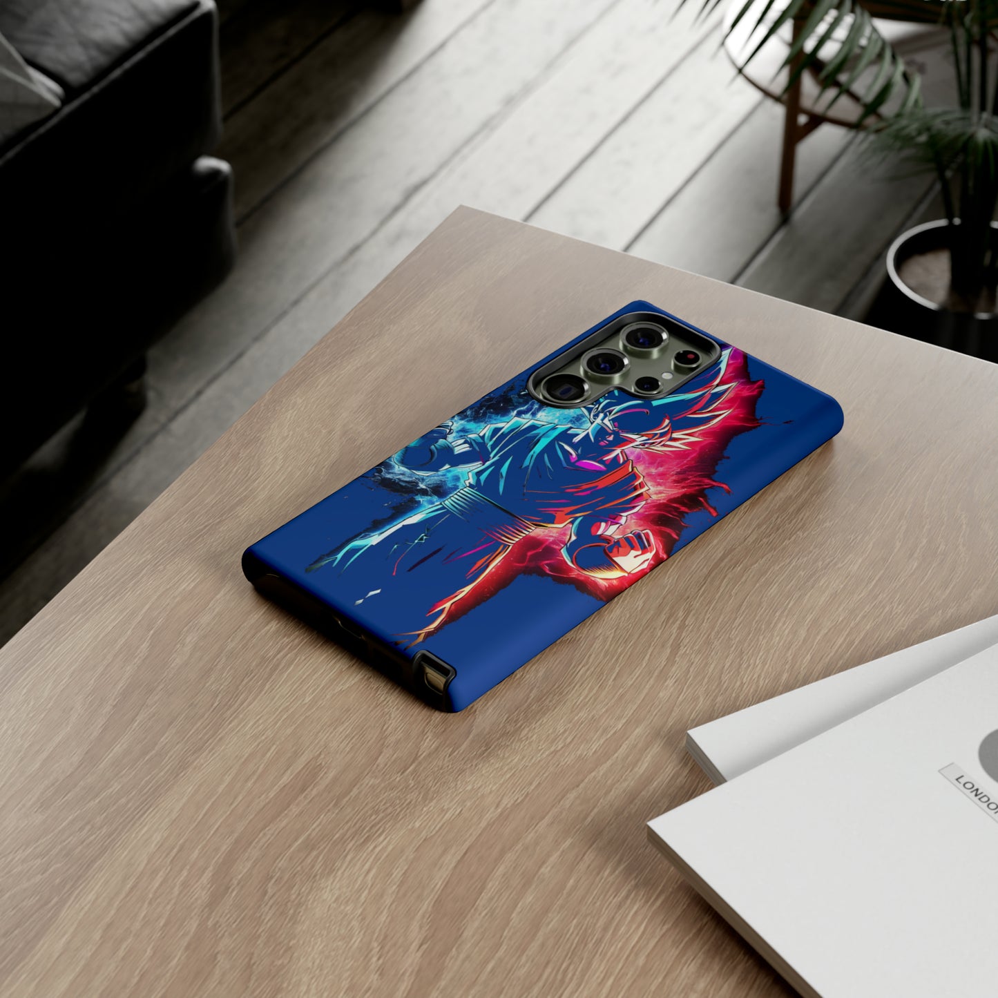 FANMADE Dragon Ball Z Goku Red/Blue Flame Phone Case [BLUE VERSION] (iPhone, Google Pixel, Samsung)