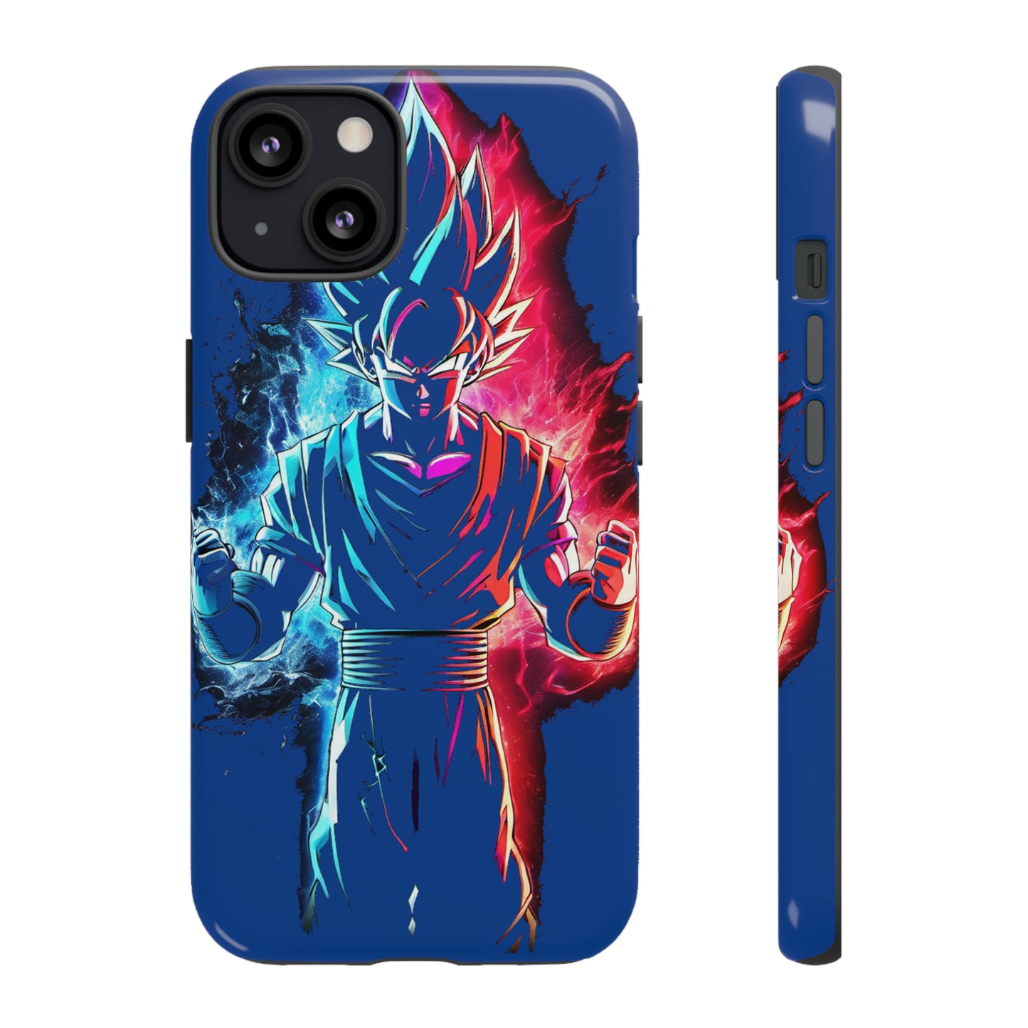 FANMADE Dragon Ball Z Goku Red/Blue Flame Phone Case [BLUE VERSION] (iPhone, Google Pixel, Samsung)