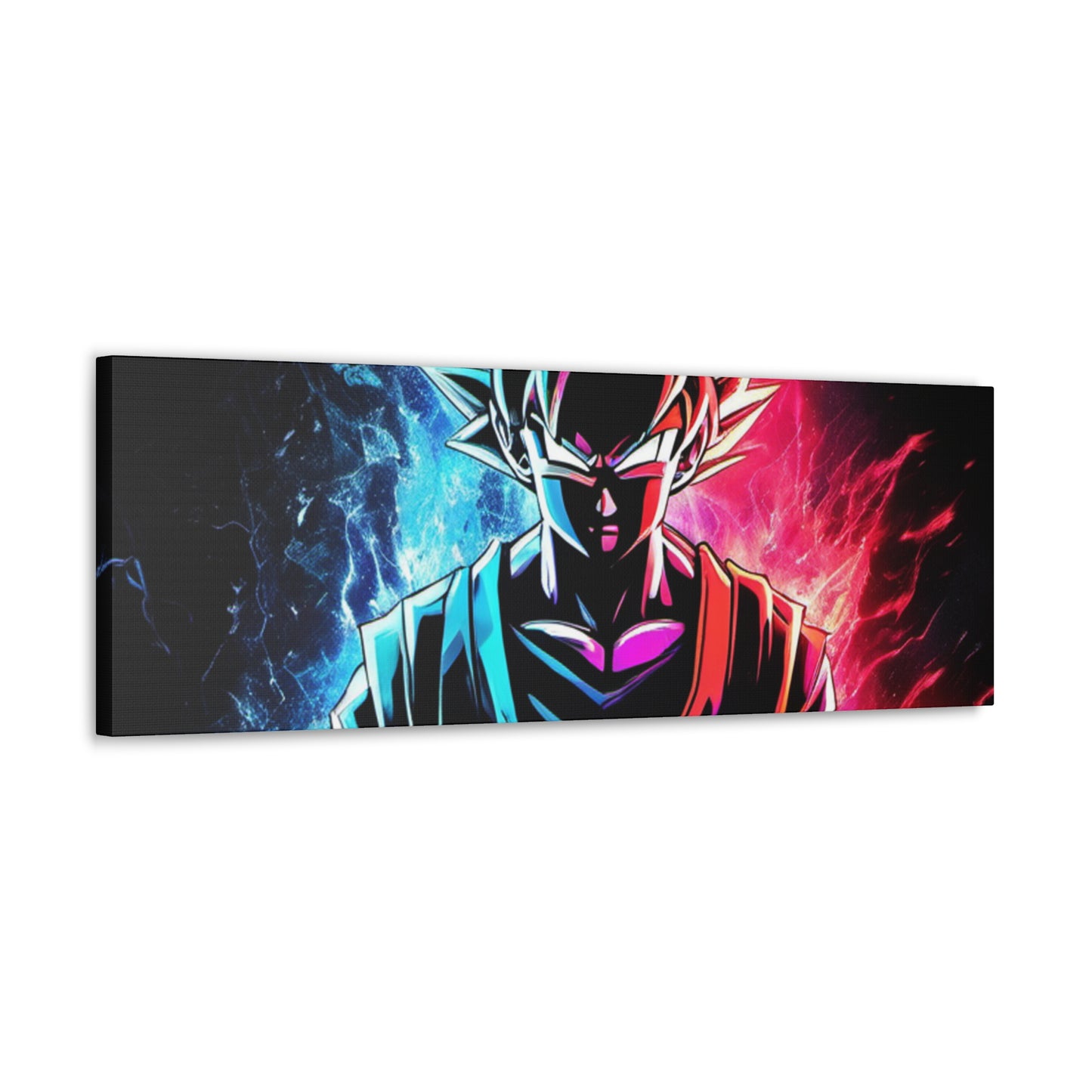 FANMADE Dragon Ball Z Goku Red/Blue Flame Canvas