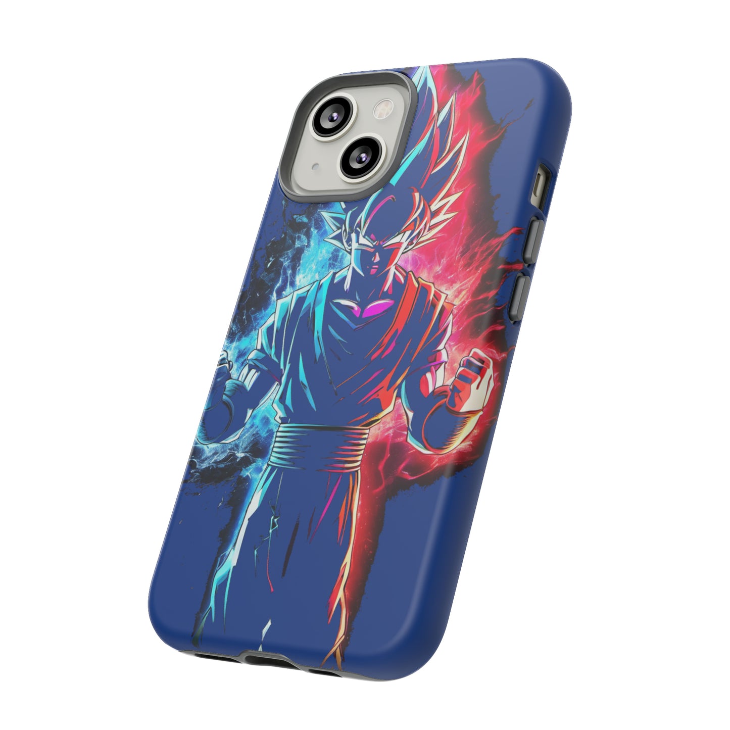 FANMADE Dragon Ball Z Goku Red/Blue Flame Phone Case [BLUE VERSION] (iPhone, Google Pixel, Samsung)