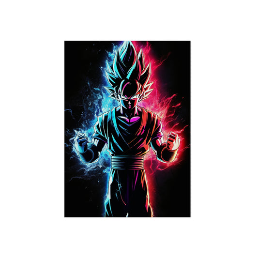 FANMADE Dragon Ball Z Goku Red/Blue Flame Aluminum Composite Panel