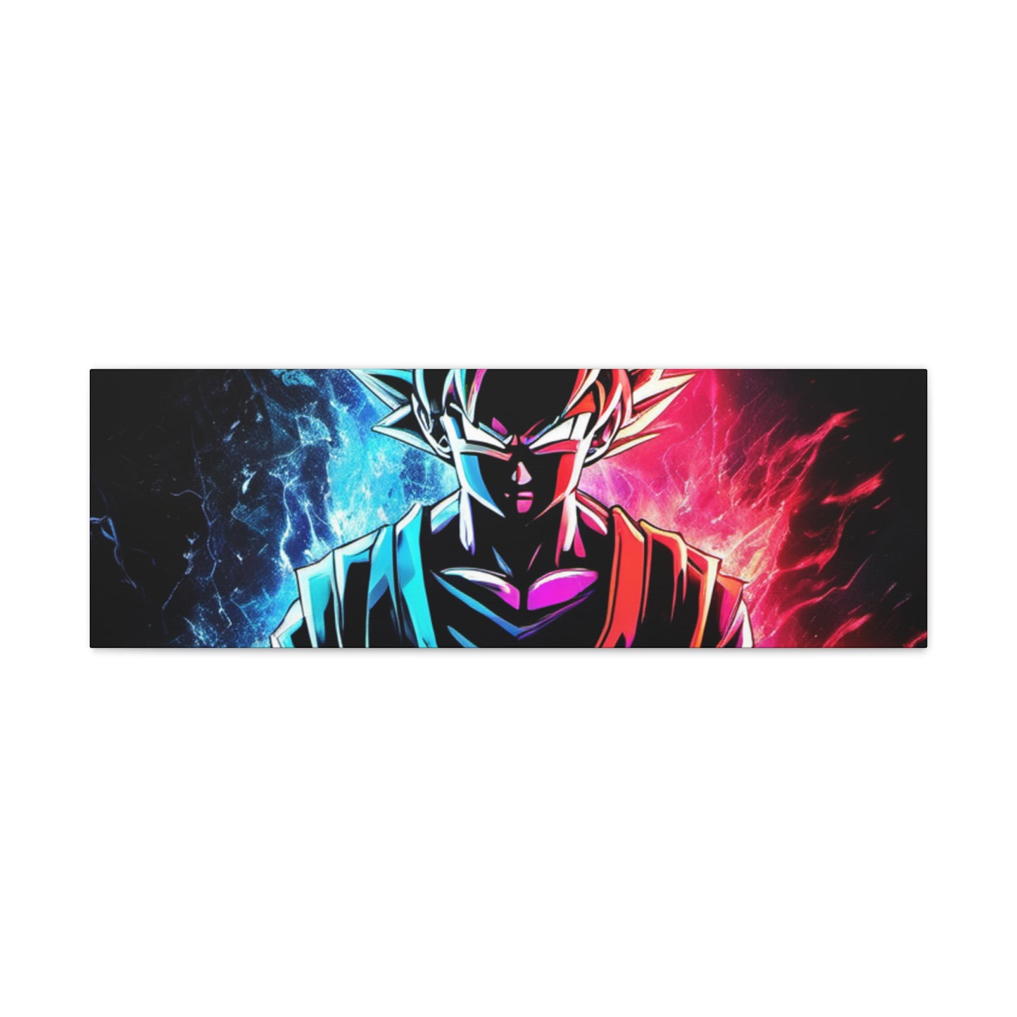 FANMADE Dragon Ball Z Goku Red/Blue Flame Canvas