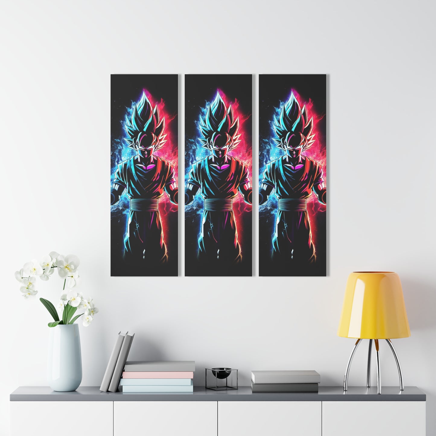 FANMADE Dragon Ball Z Goku Red/Blue Flame Acrylic (Vertical & Horizontal)