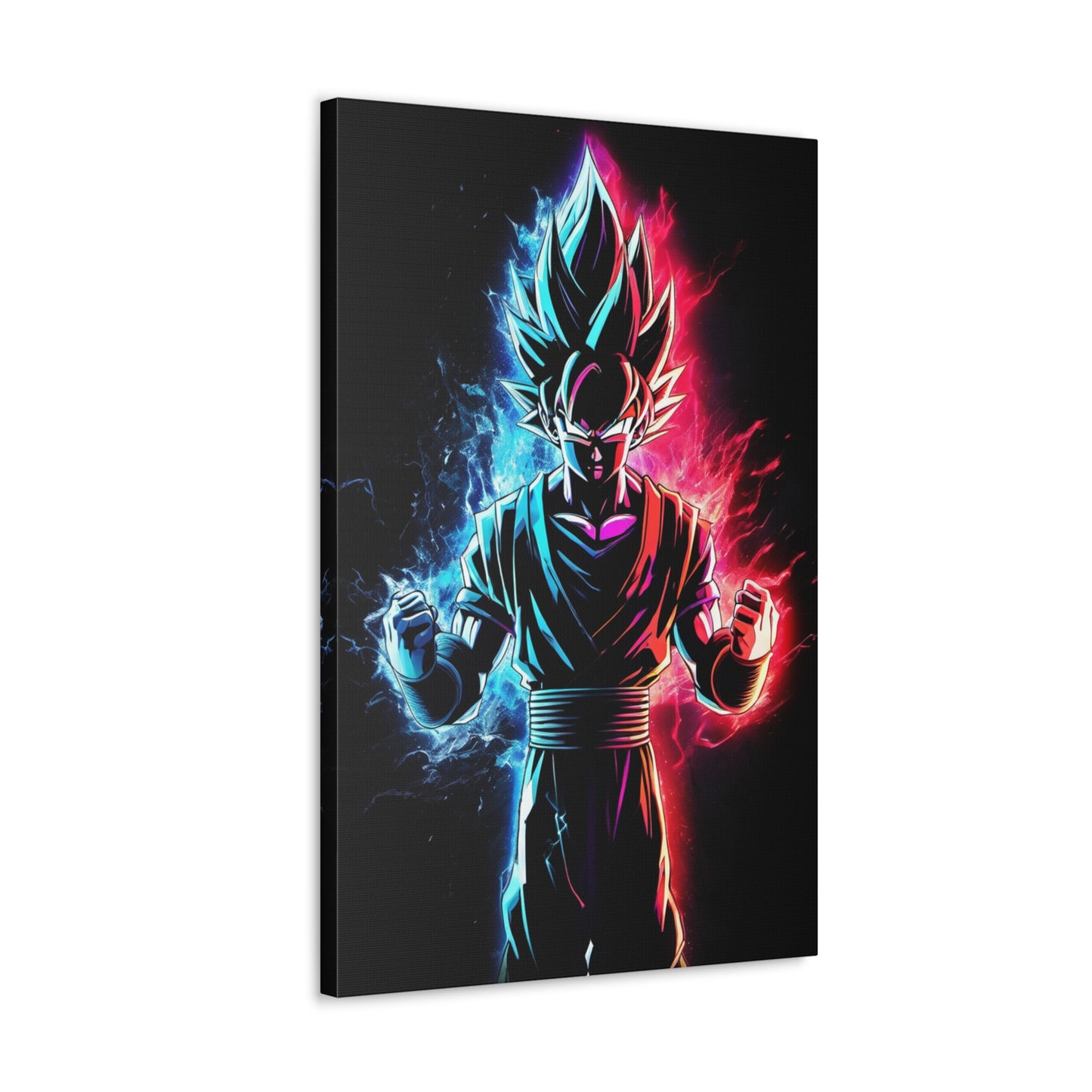 FANMADE Dragon Ball Z Goku Red/Blue Flame Canvas