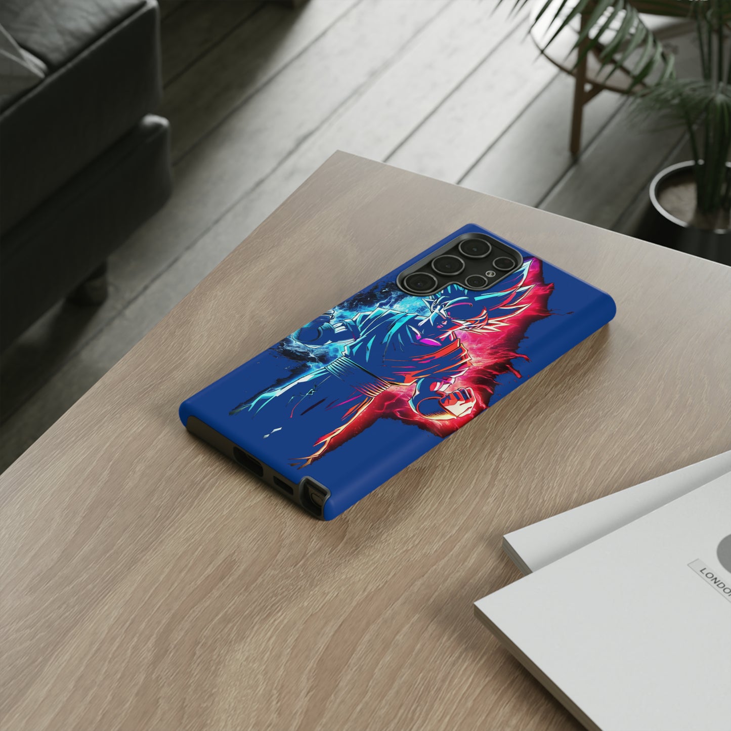 FANMADE Dragon Ball Z Goku Red/Blue Flame Phone Case [BLUE VERSION] (iPhone, Google Pixel, Samsung)