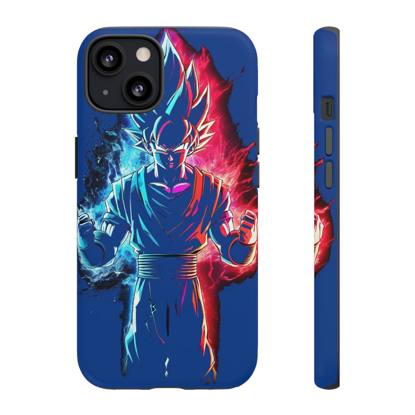 FANMADE Dragon Ball Z Goku Red/Blue Flame Phone Case [BLUE VERSION] (iPhone, Google Pixel, Samsung)