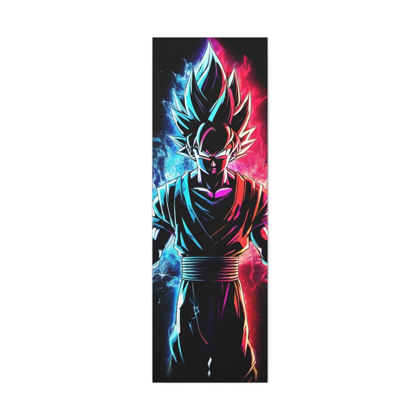 FANMADE Dragon Ball Z Goku Red/Blue Flame Canvas