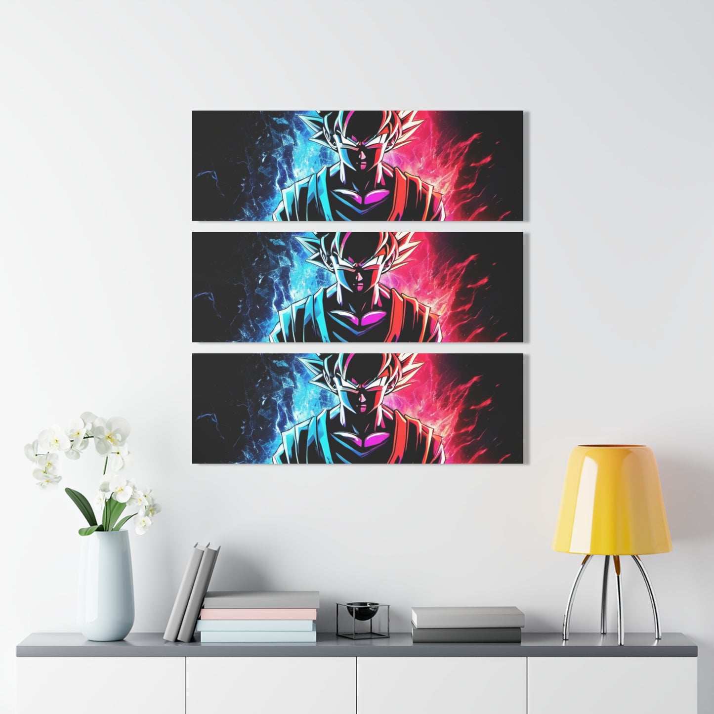 FANMADE Dragon Ball Z Goku Red/Blue Flame Acrylic (Vertical & Horizontal)