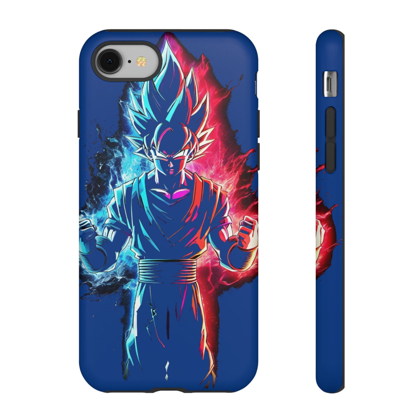 FANMADE Dragon Ball Z Goku Red/Blue Flame Phone Case [BLUE VERSION] (iPhone, Google Pixel, Samsung)