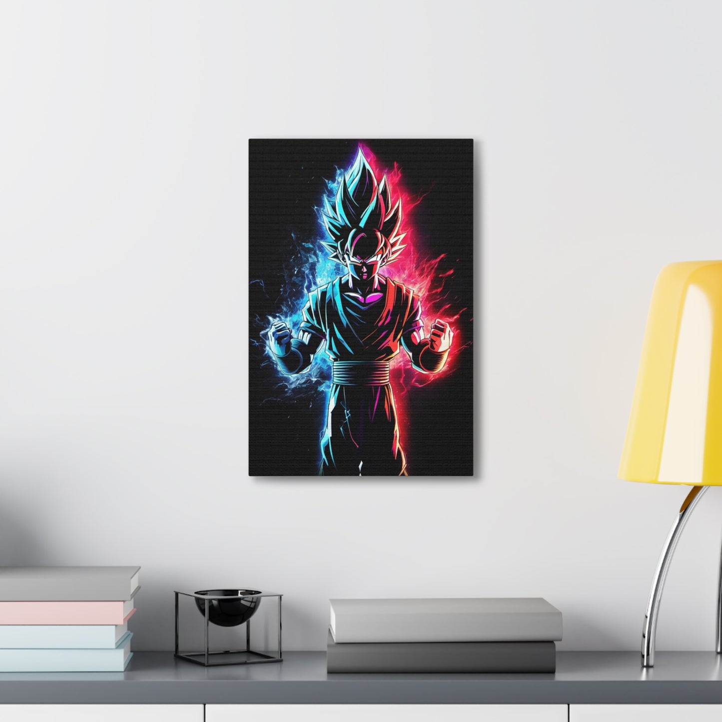 FANMADE Dragon Ball Z Goku Red/Blue Flame Canvas