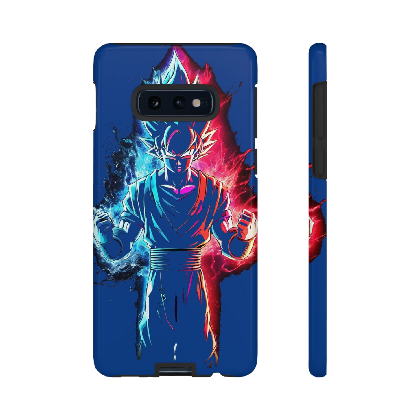 FANMADE Dragon Ball Z Goku Red/Blue Flame Phone Case [BLUE VERSION] (iPhone, Google Pixel, Samsung)