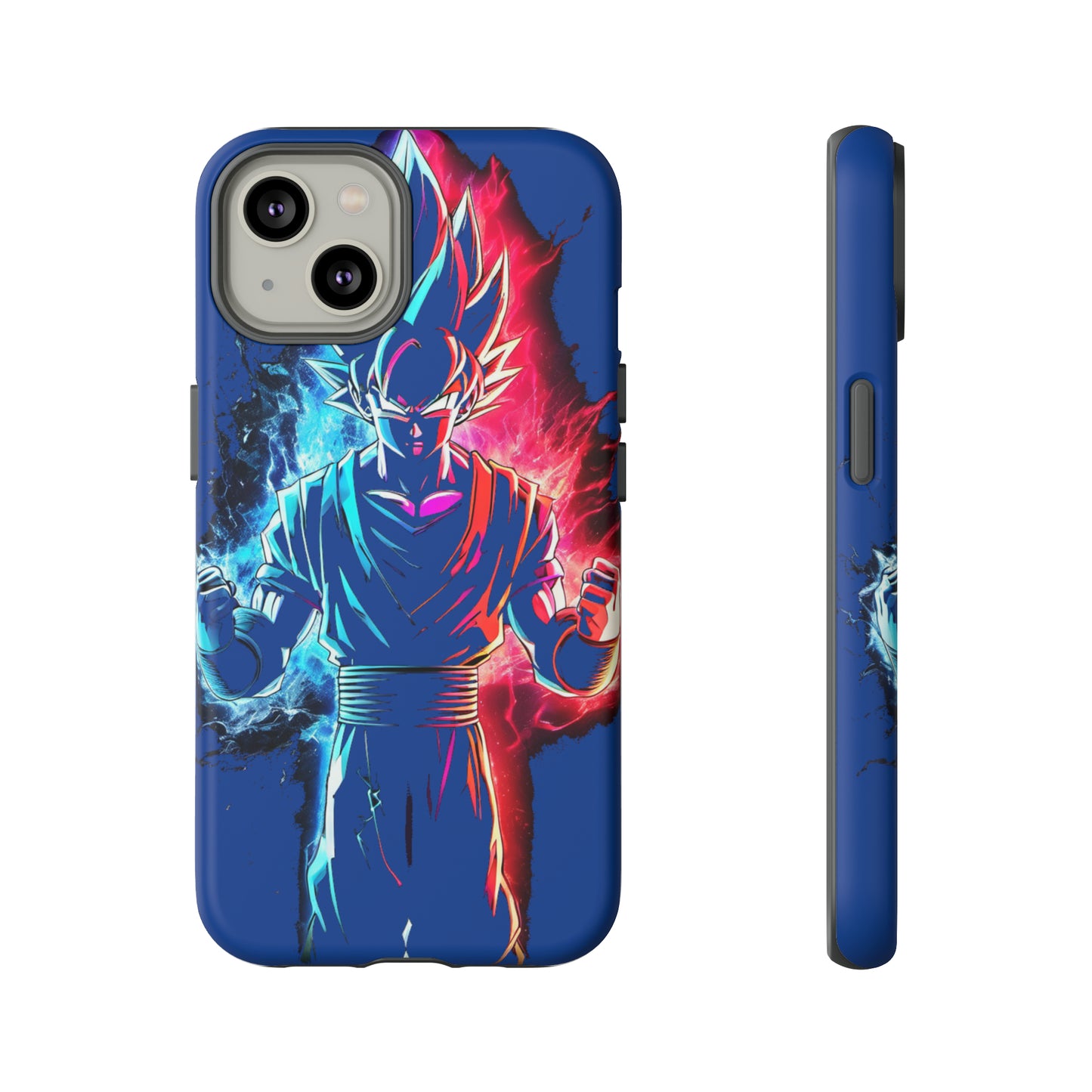 FANMADE Dragon Ball Z Goku Red/Blue Flame Phone Case [BLUE VERSION] (iPhone, Google Pixel, Samsung)