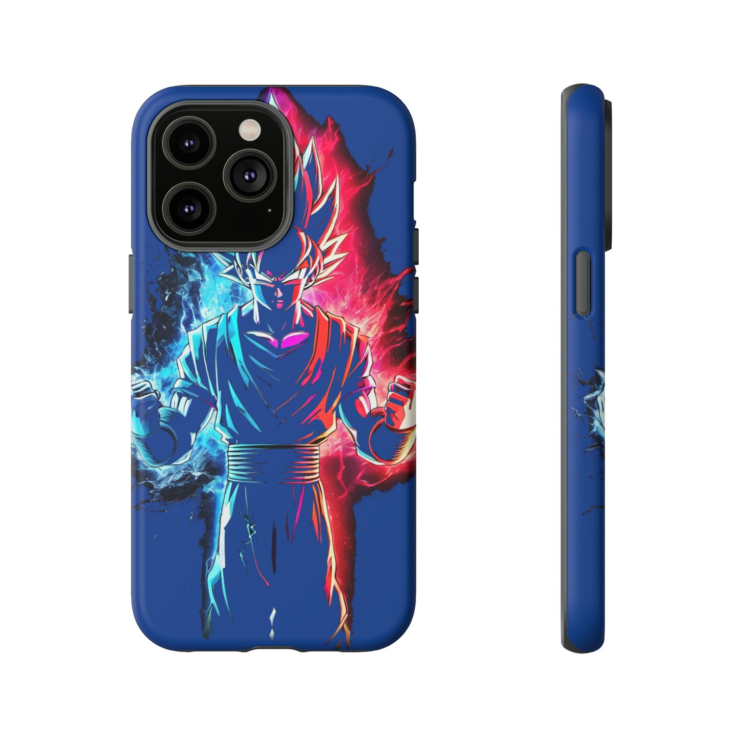 FANMADE Dragon Ball Z Goku Red/Blue Flame Phone Case [BLUE VERSION] (iPhone, Google Pixel, Samsung)