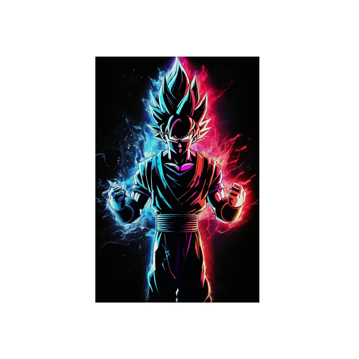 FANMADE Dragon Ball Z Goku Red/Blue Flame Aluminum Composite Panel