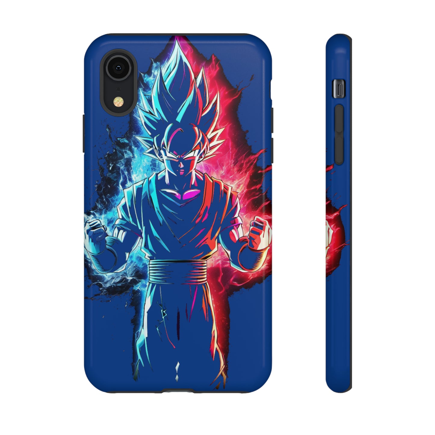 FANMADE Dragon Ball Z Goku Red/Blue Flame Phone Case [BLUE VERSION] (iPhone, Google Pixel, Samsung)