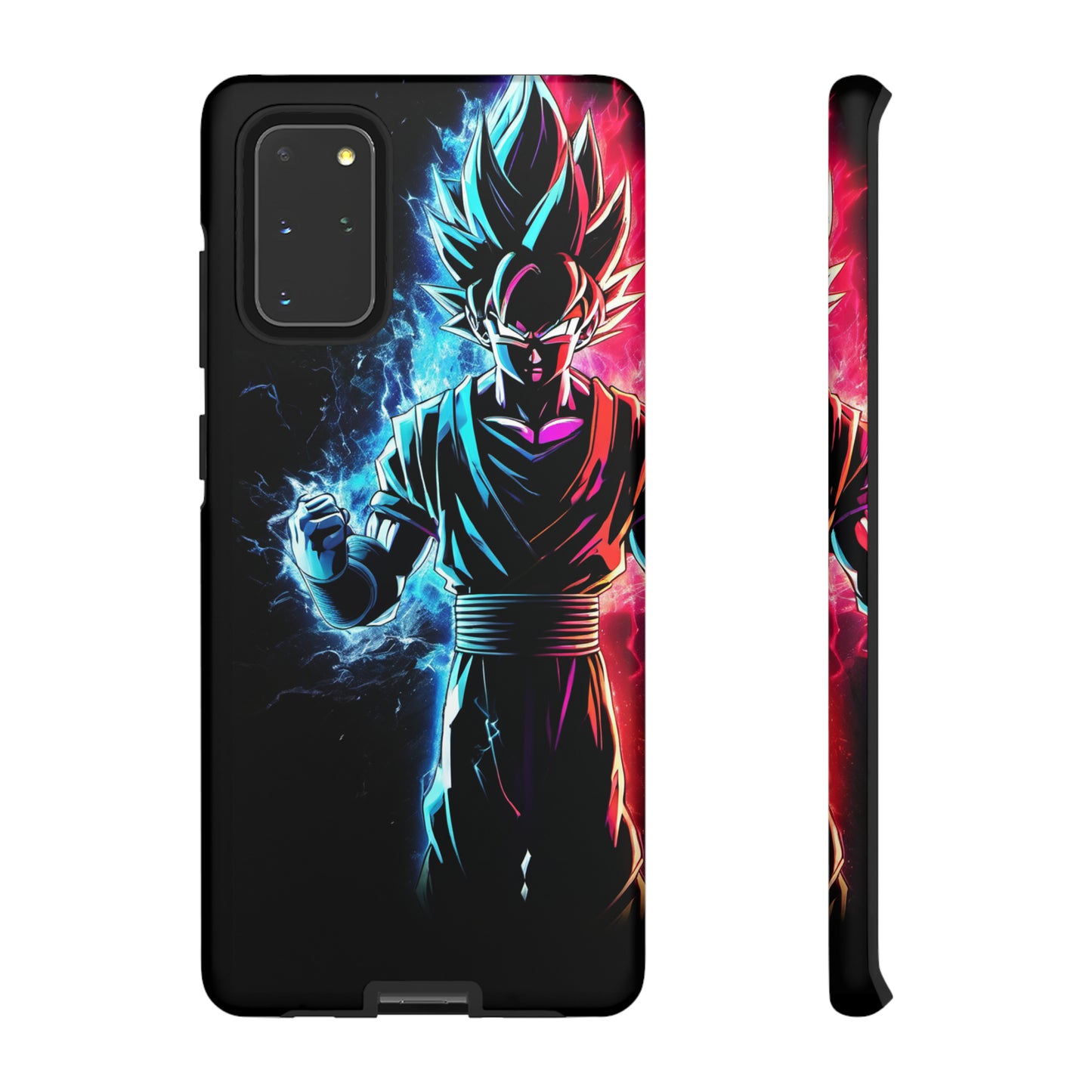 FANMADE Dragon Ball Z Goku Red/Blue Flame Phone Case [BLACK VERSION 2] (iPhone, Samsung)