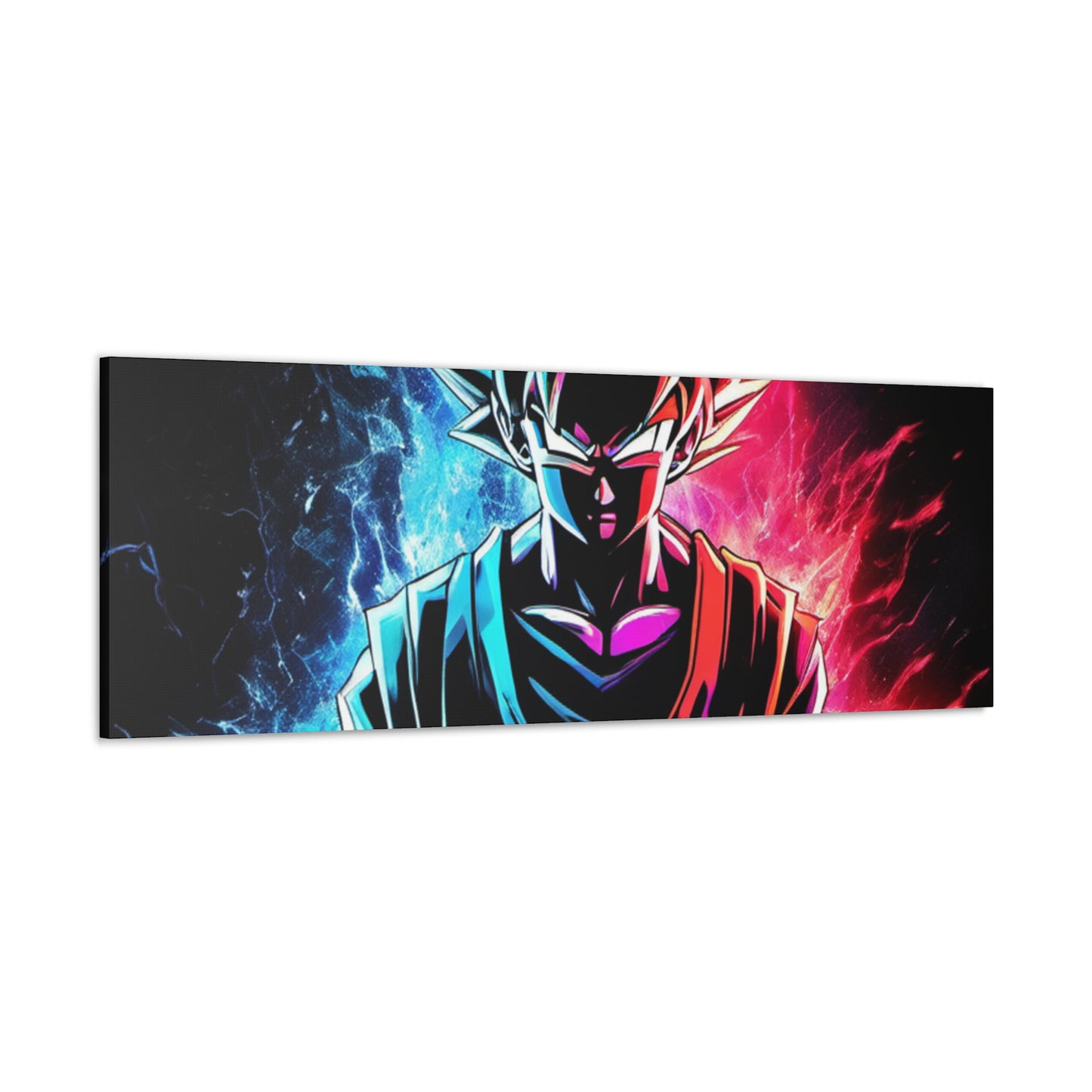 FANMADE Dragon Ball Z Goku Red/Blue Flame Canvas