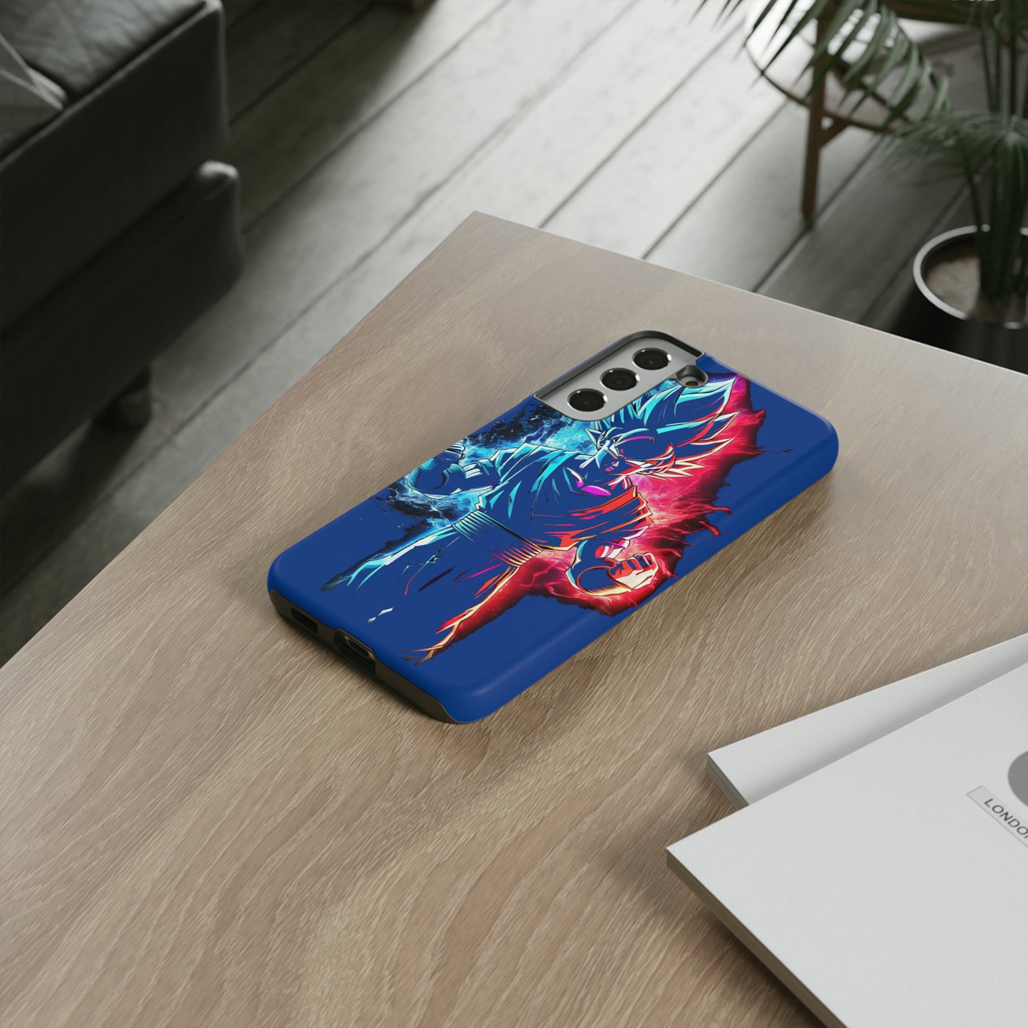 FANMADE Dragon Ball Z Goku Red/Blue Flame Phone Case [BLUE VERSION] (iPhone, Google Pixel, Samsung)