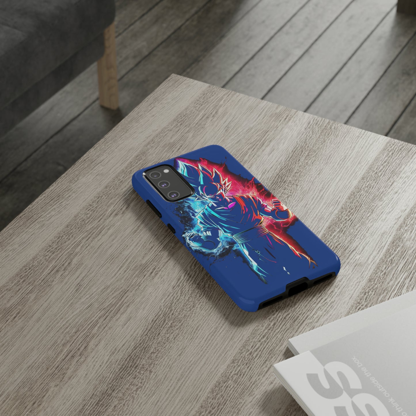 FANMADE Dragon Ball Z Goku Red/Blue Flame Phone Case [BLUE VERSION] (iPhone, Google Pixel, Samsung)