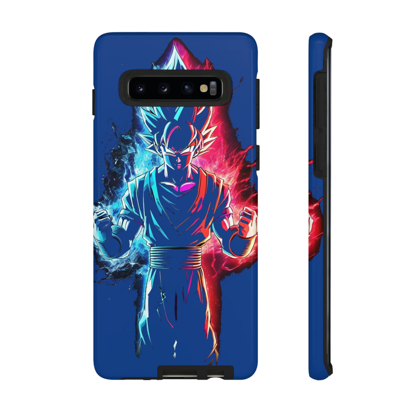 FANMADE Dragon Ball Z Goku Red/Blue Flame Phone Case [BLUE VERSION] (iPhone, Google Pixel, Samsung)