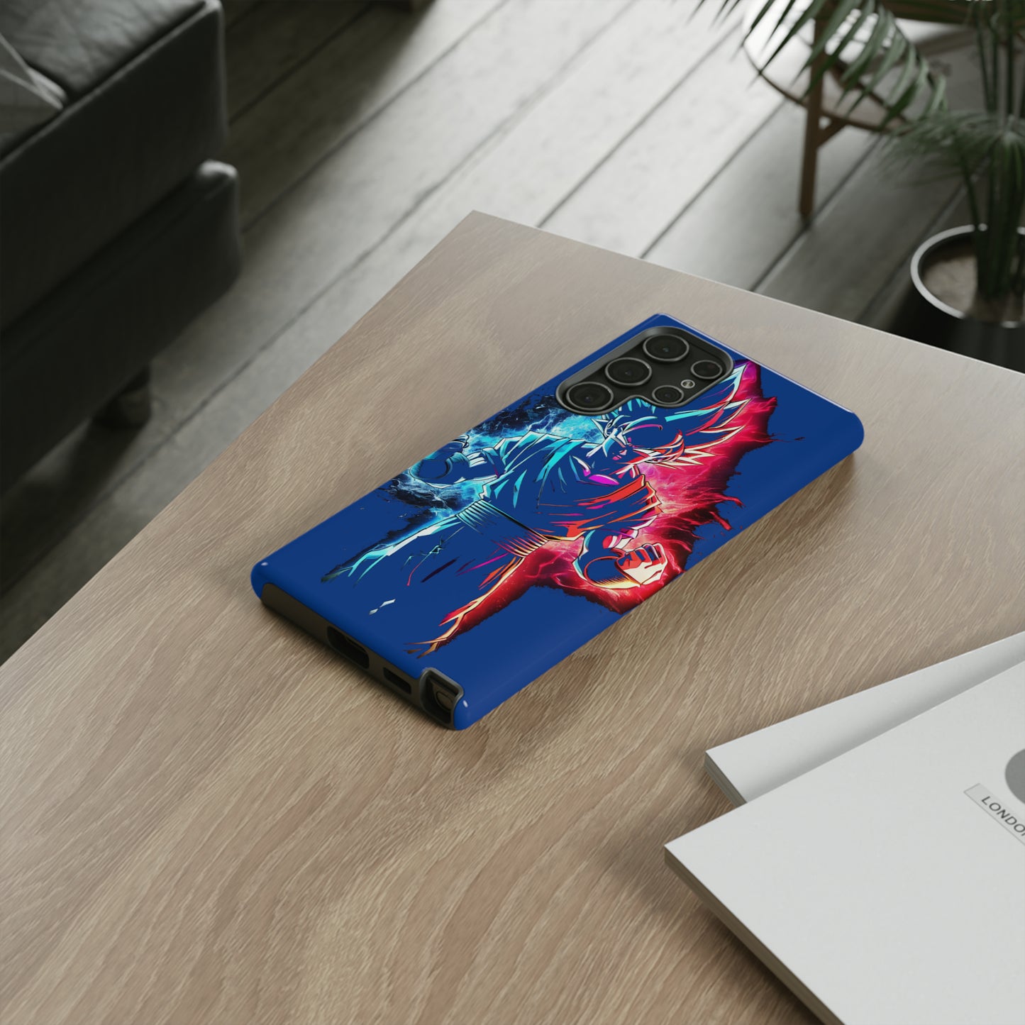 FANMADE Dragon Ball Z Goku Red/Blue Flame Phone Case [BLUE VERSION] (iPhone, Google Pixel, Samsung)