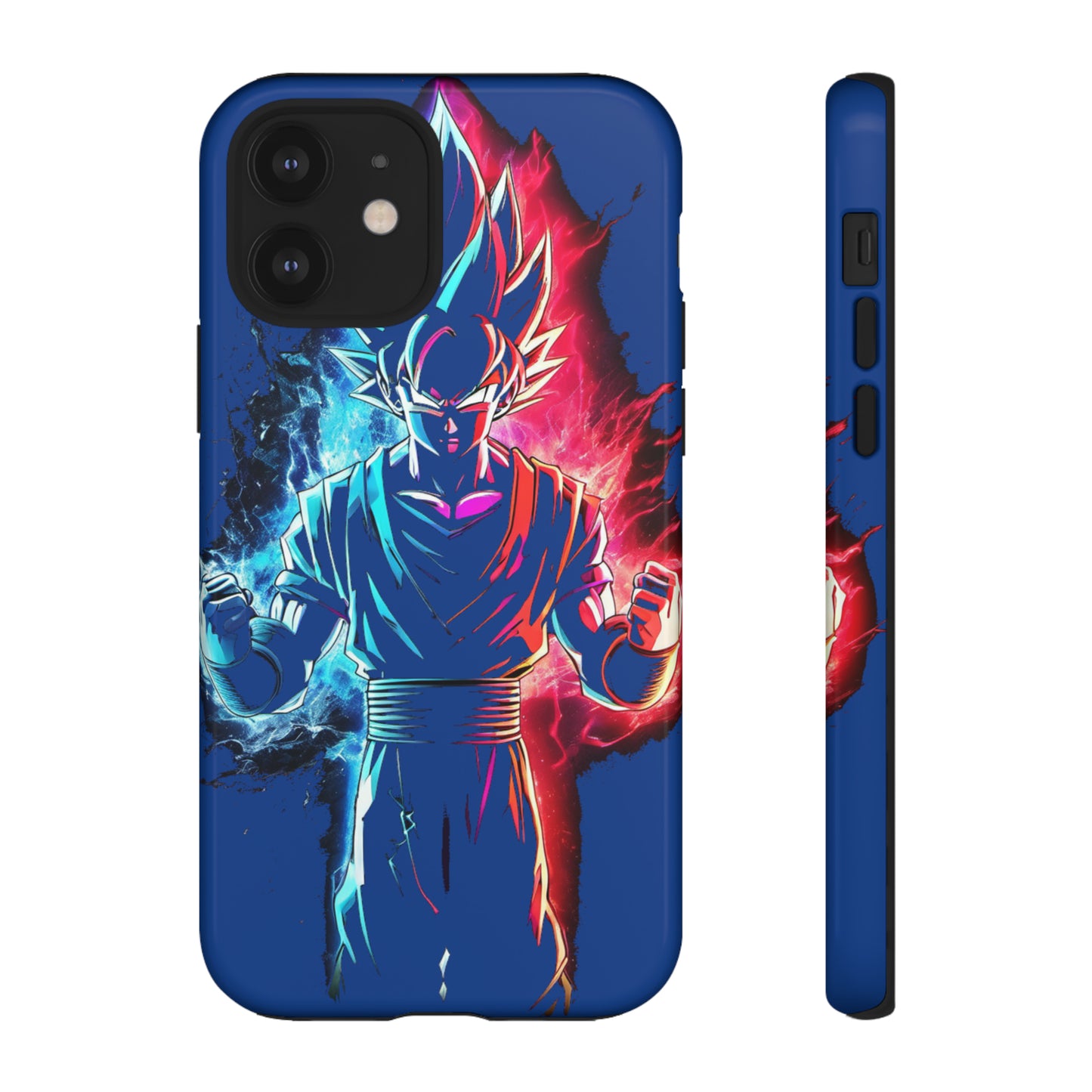 FANMADE Dragon Ball Z Goku Red/Blue Flame Phone Case [BLUE VERSION] (iPhone, Google Pixel, Samsung)